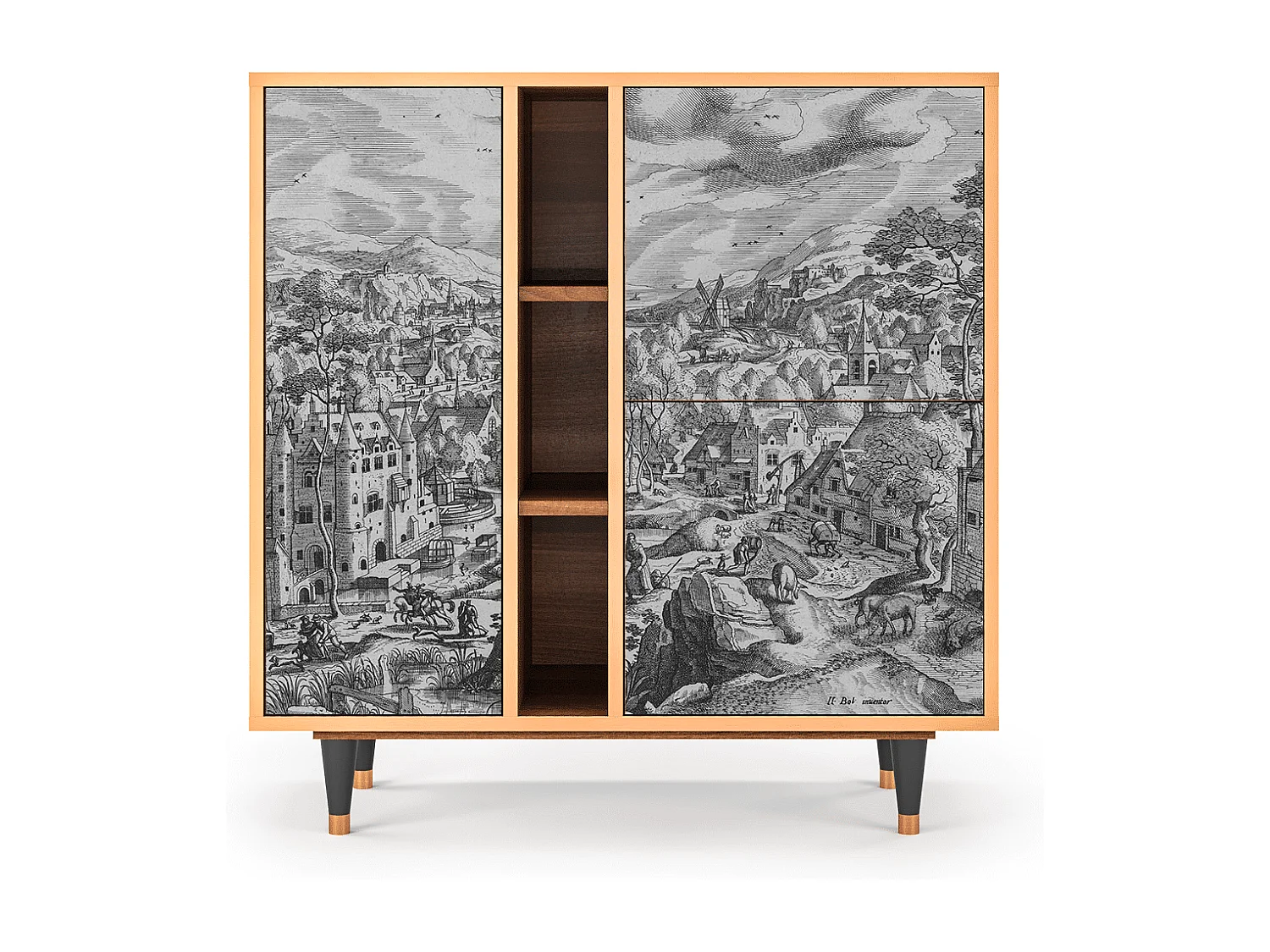 Buffet - 94х96х41 cm - BS5 - Bird Dropping, Noyer