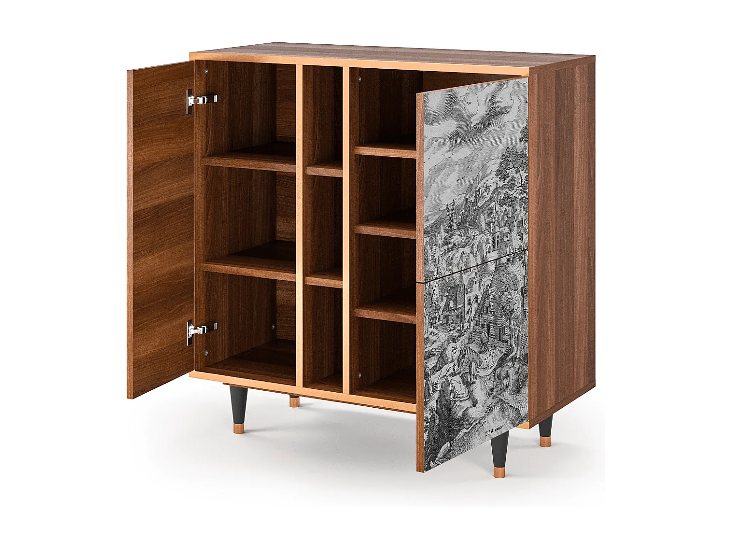 Buffet - 94х96х41 cm - BS5 - Bird Dropping, Noyer