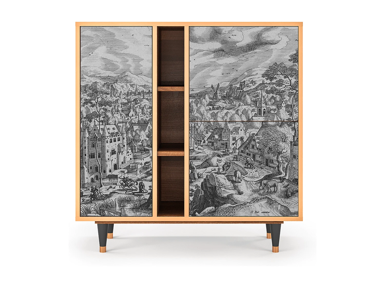 Sideboard - 94х96х41 cm - BS5 - Bird Dropping, Walnuss