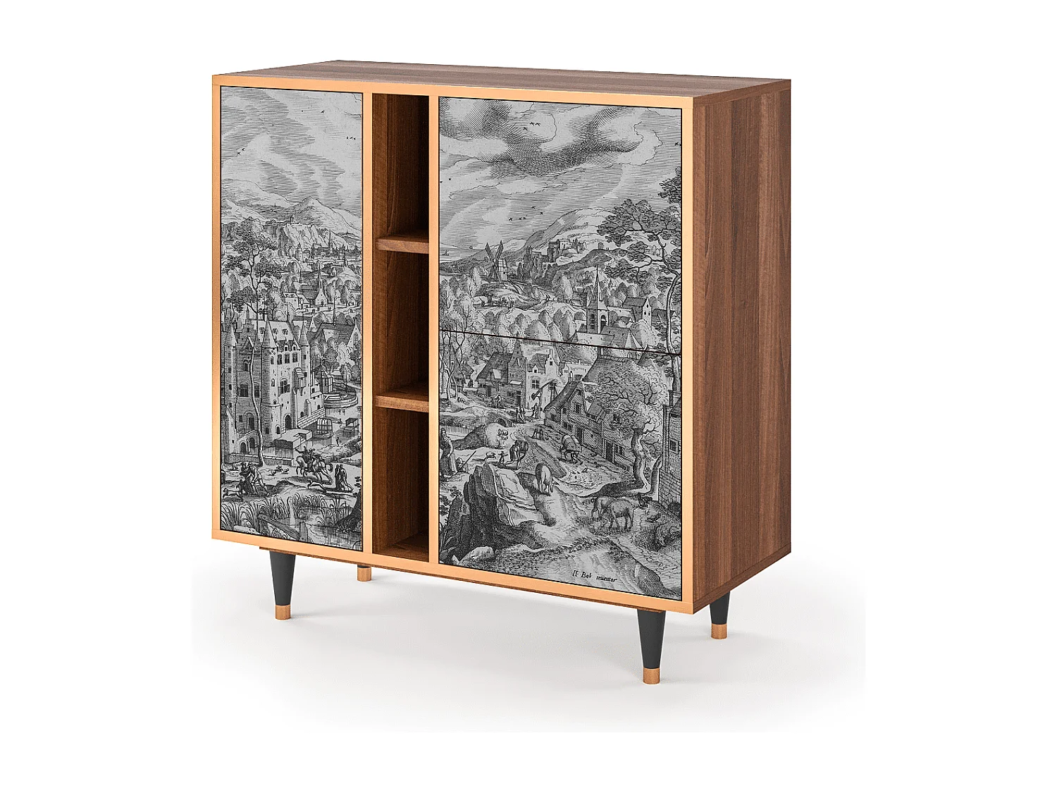Sideboard - 94х96х41 cm - BS5 - Bird Dropping, Walnuss