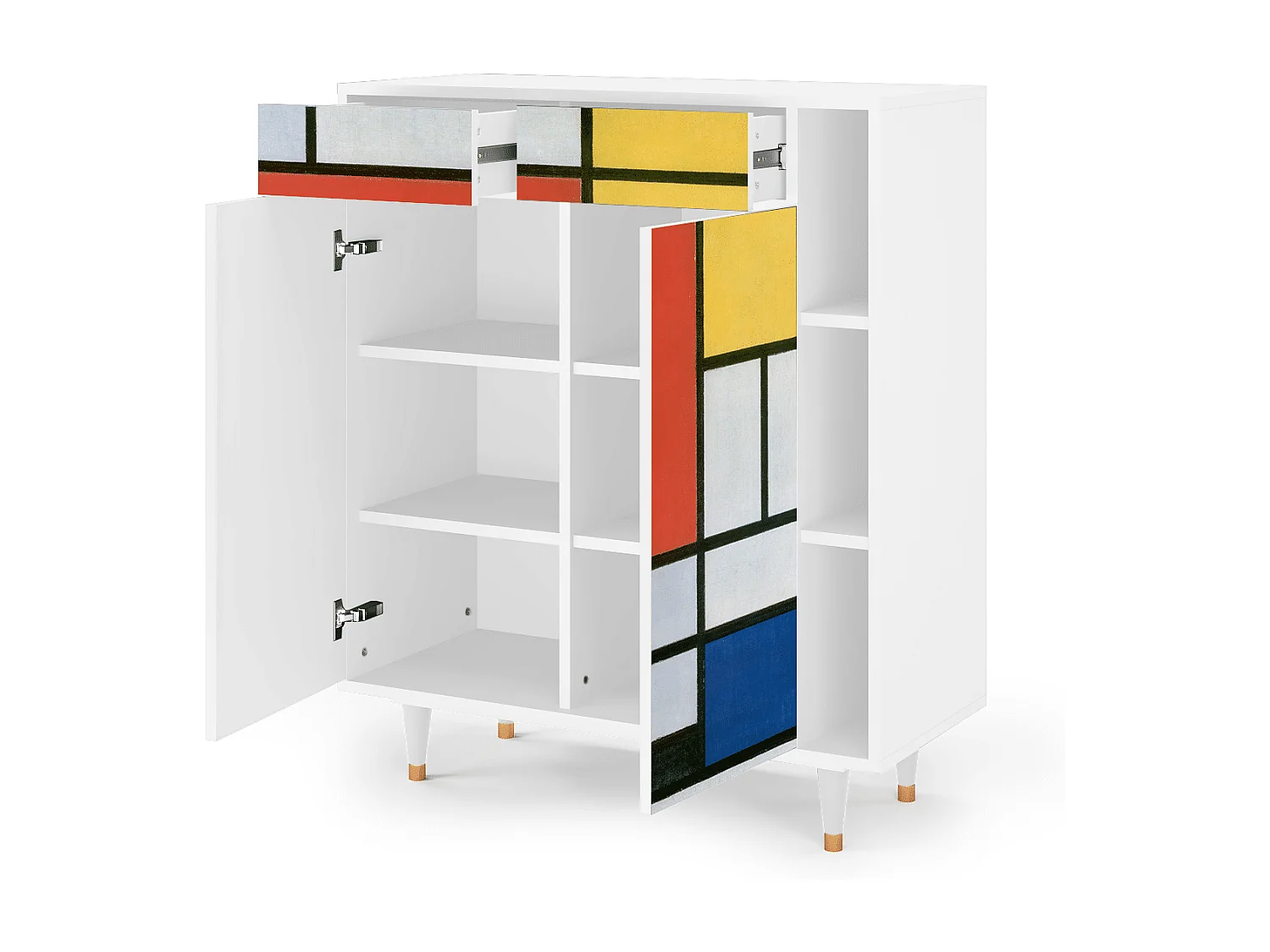 Kredens - 96х110х41 cm - BS6 - Composition, Biały