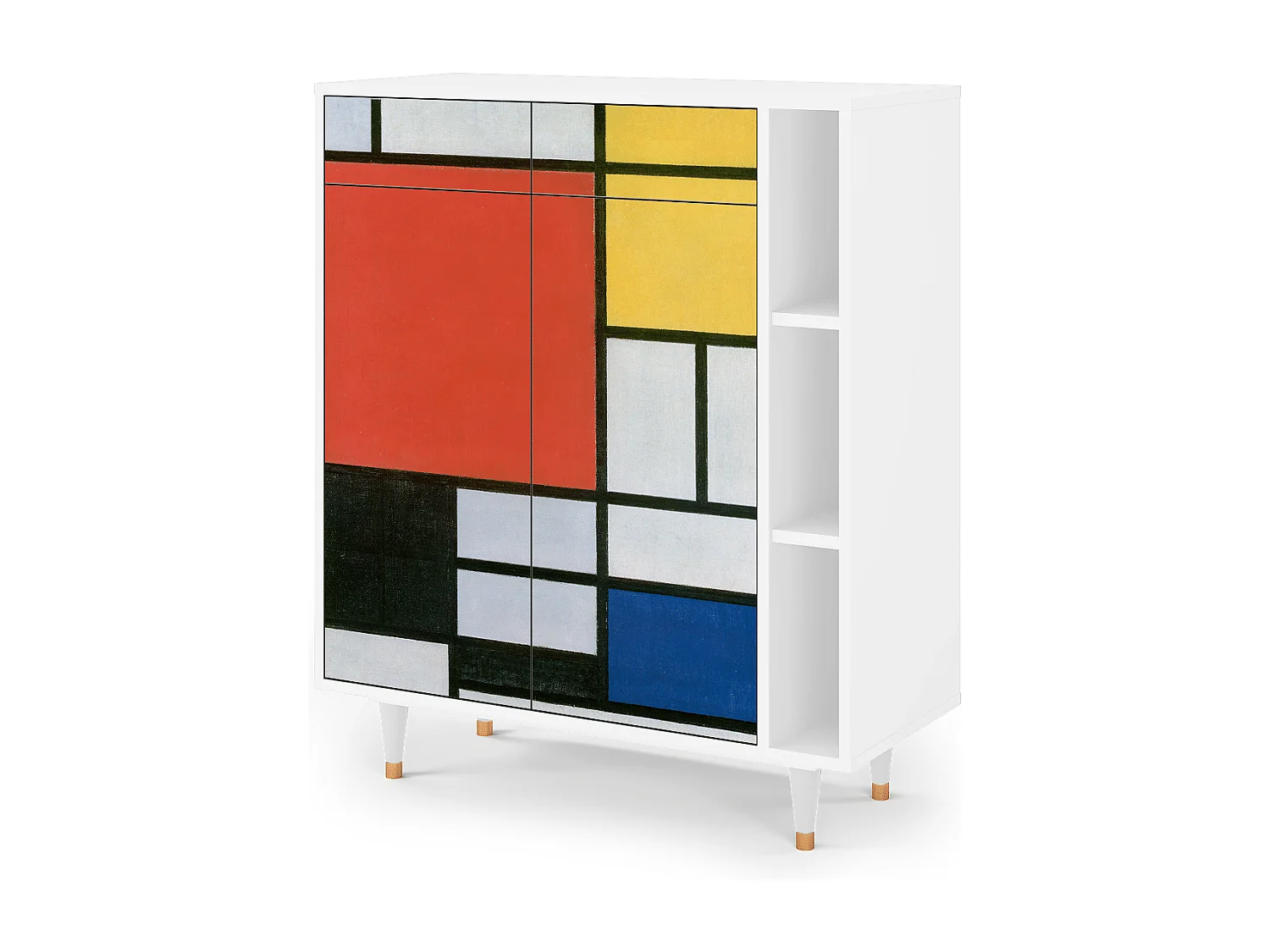 Kredens - 96х110х41 cm - BS6 - Composition, Biały