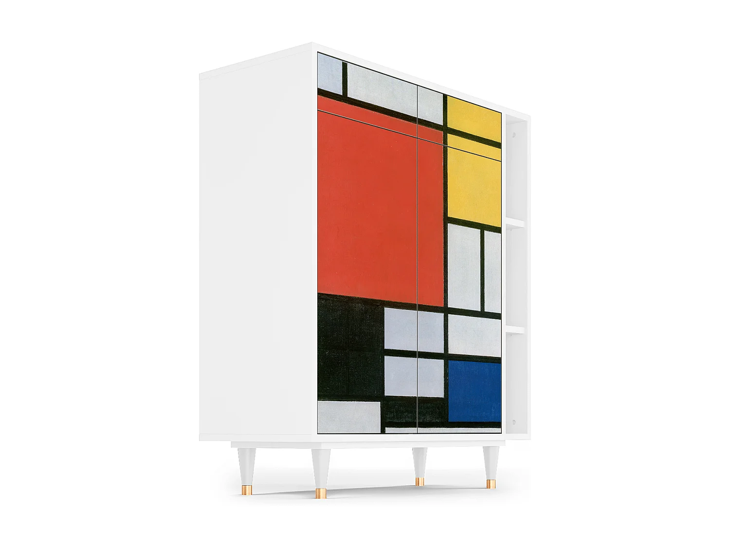 Kredens - 96х110х41 cm - BS6 - Composition, Biały