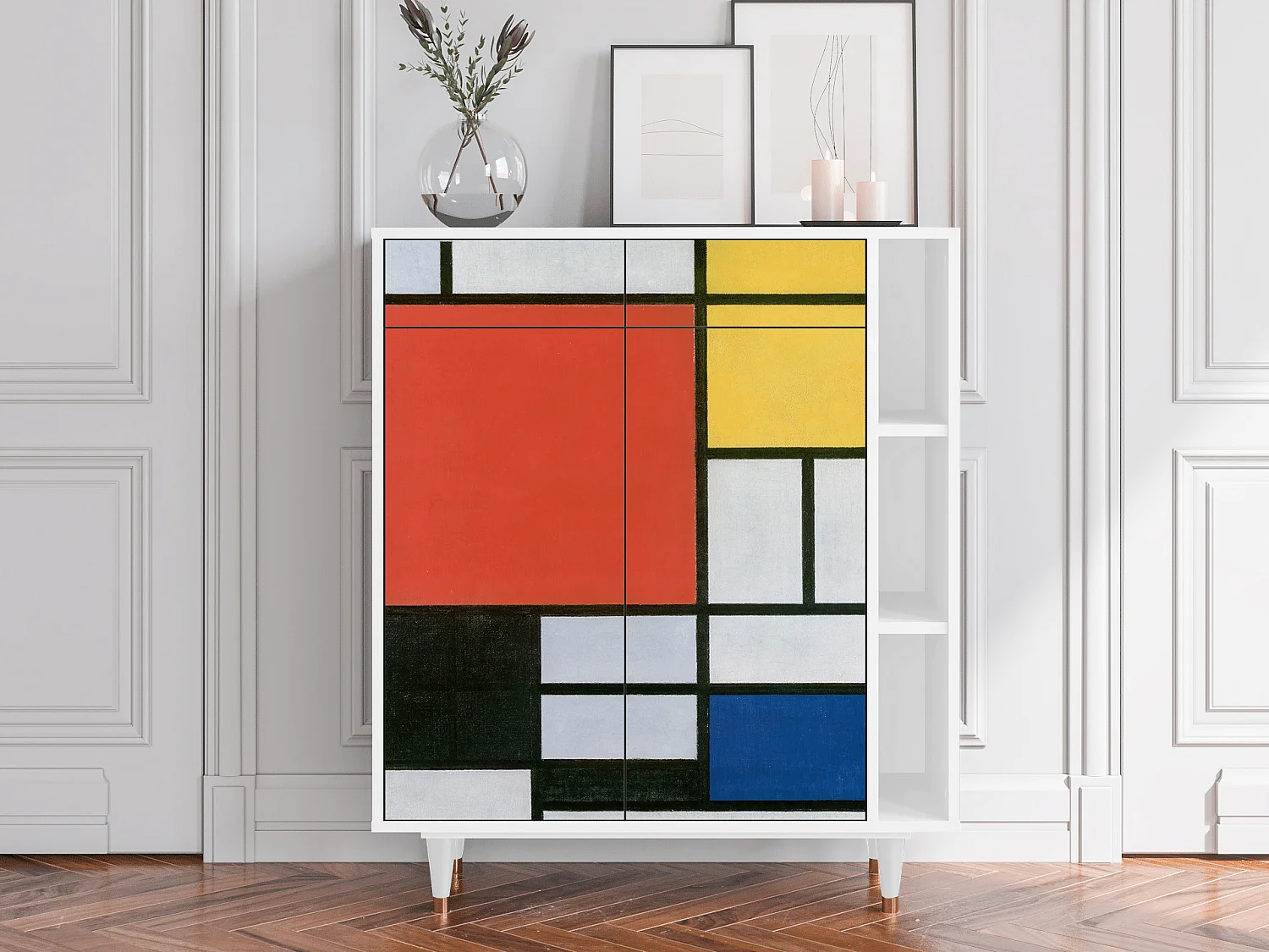 Kredens - 96х110х41 cm - BS6 - Composition, Biały