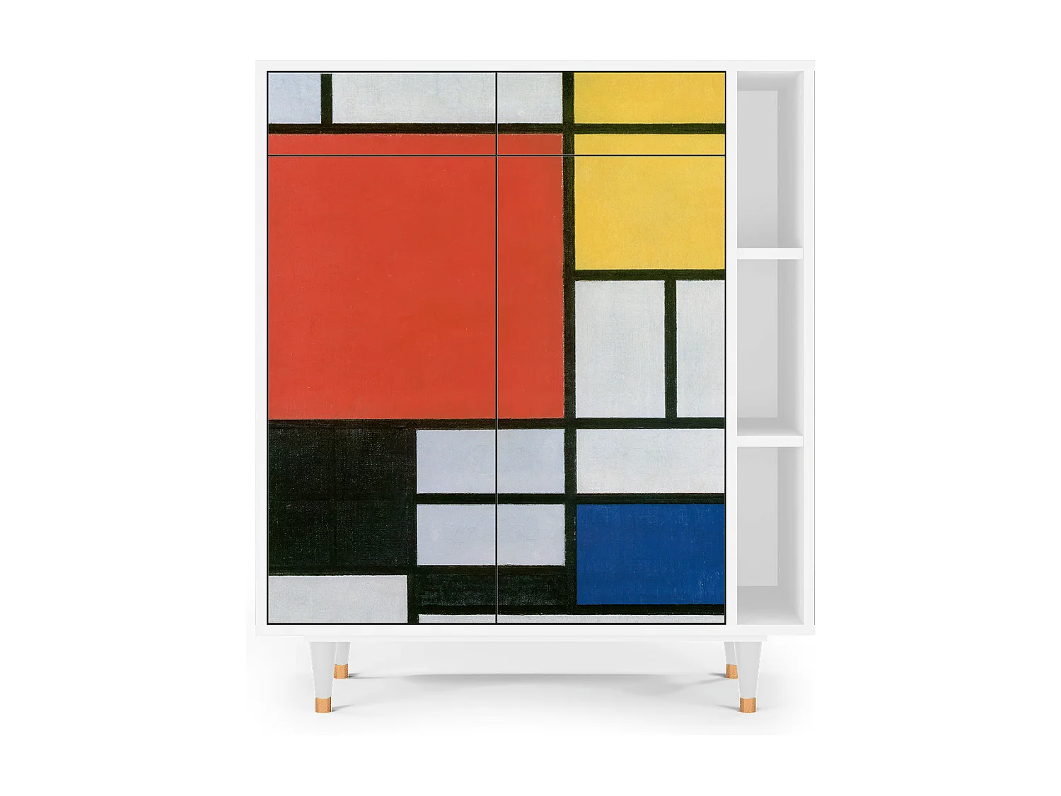 Kredens - 96х110х41 cm - BS6 - Composition, Biały