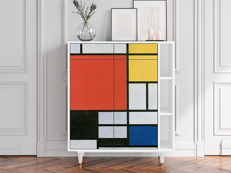 Kredens - 96х110х41 cm - BS6 - Composition, Biały