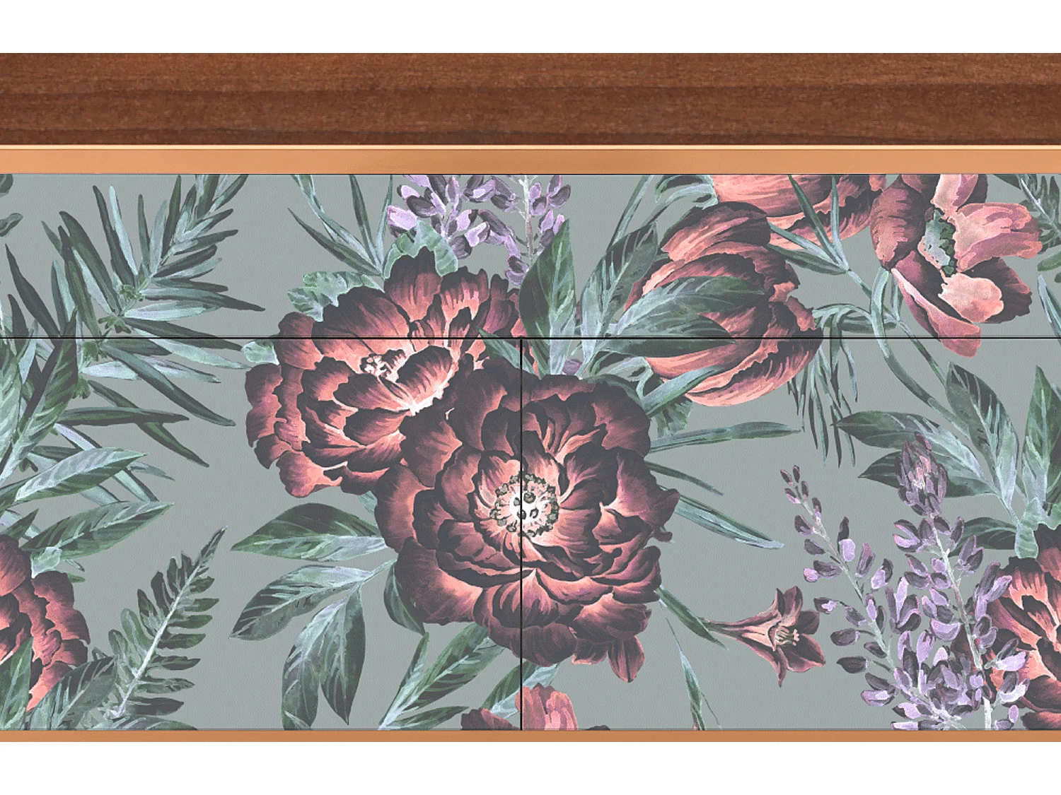 Buffet - 115x85x48 cm - BS4 - Light Peonies, Noyer