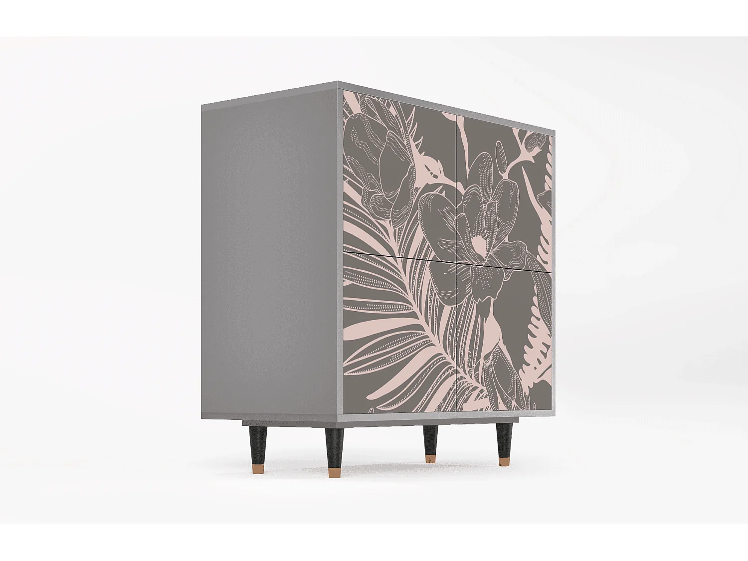 Buffet - 94x96x48 cm - BS3 - Issabelline Flower, Gris