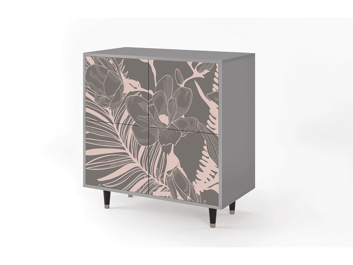 Buffet - 94x96x48 cm - BS3 - Issabelline Flower, Gris