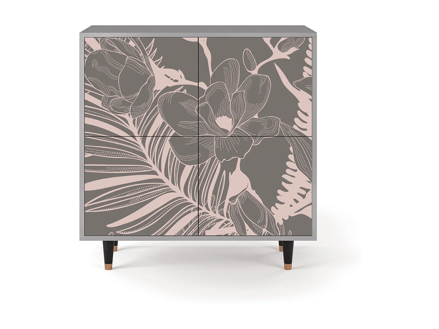 Buffet - 94x96x48 cm - BS3 - Issabelline Flower, Gris