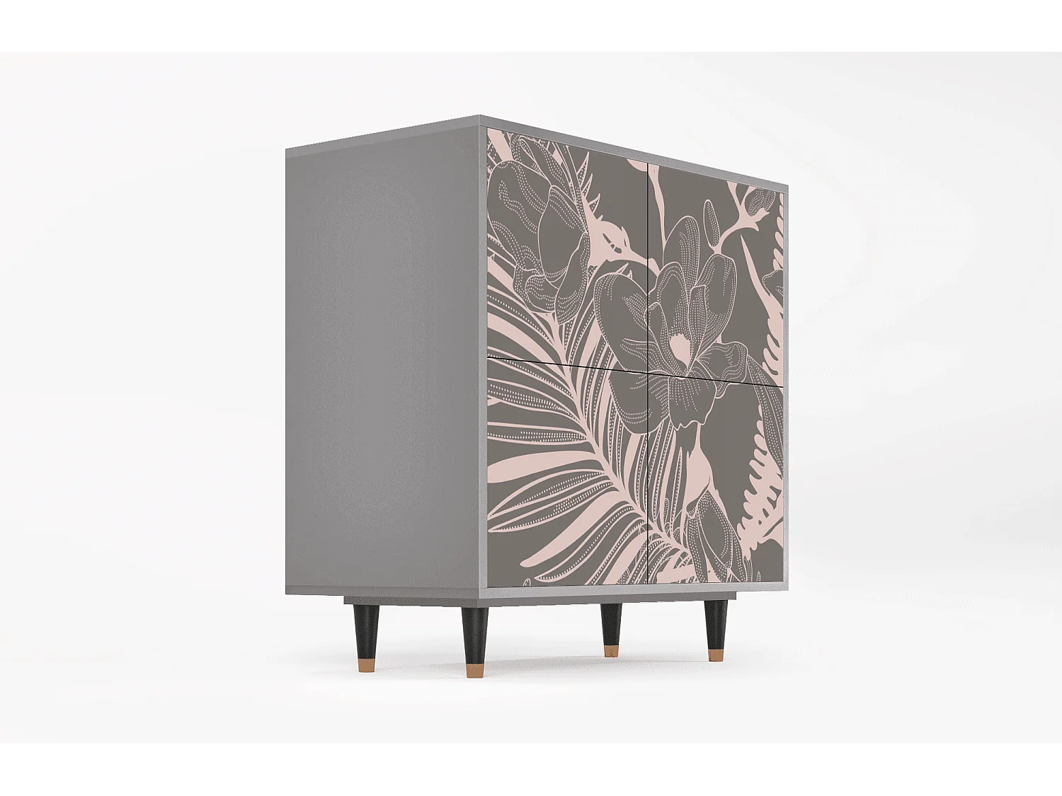 Buffet - 94x96x48 cm - BS3 - Issabelline Flower, Gris