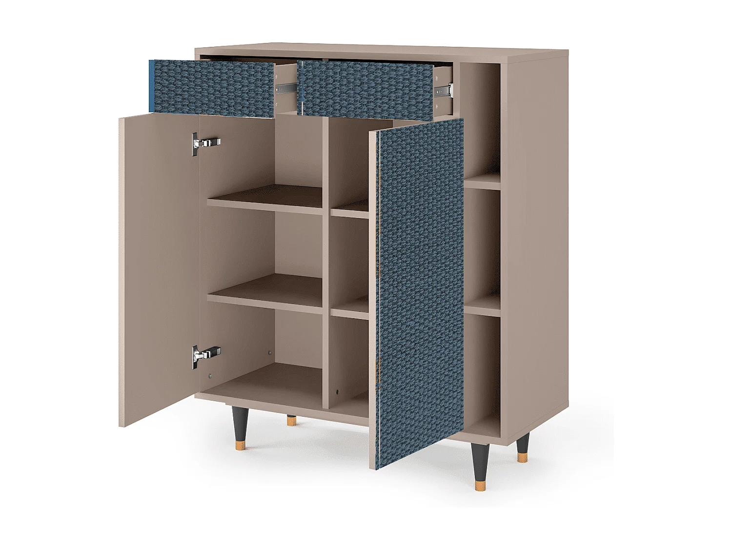 Kredens - 96х110х41 cm - BS6 - Knitted Pattern, Latte