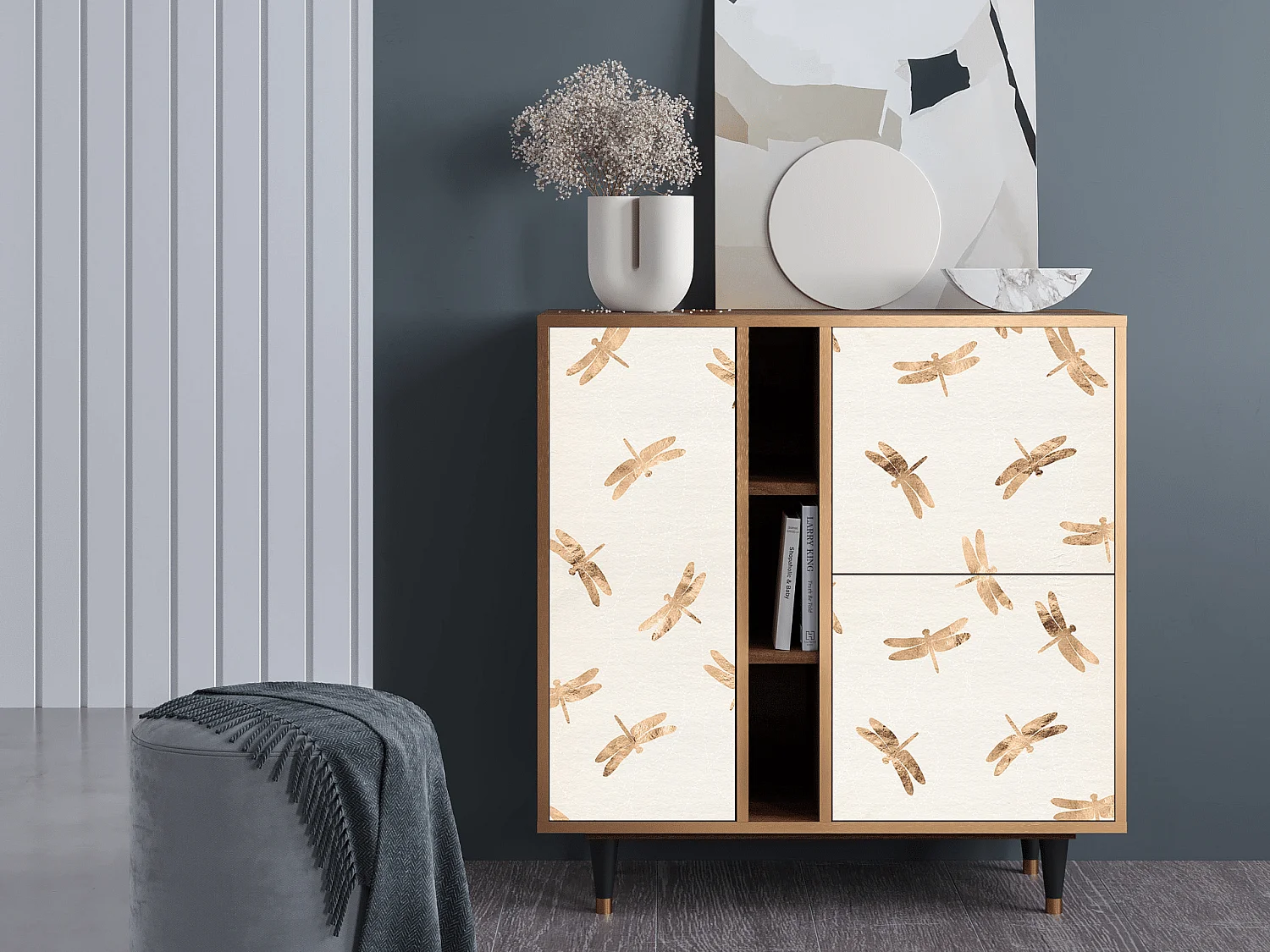 Buffet - 94х96х41 cm - BS5 - Nude Dragonflies, Noyer