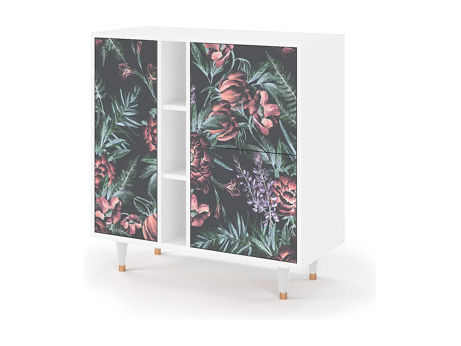 Buffet - 94х96х41 cm - BS5 - Dark Peonies, Blanc