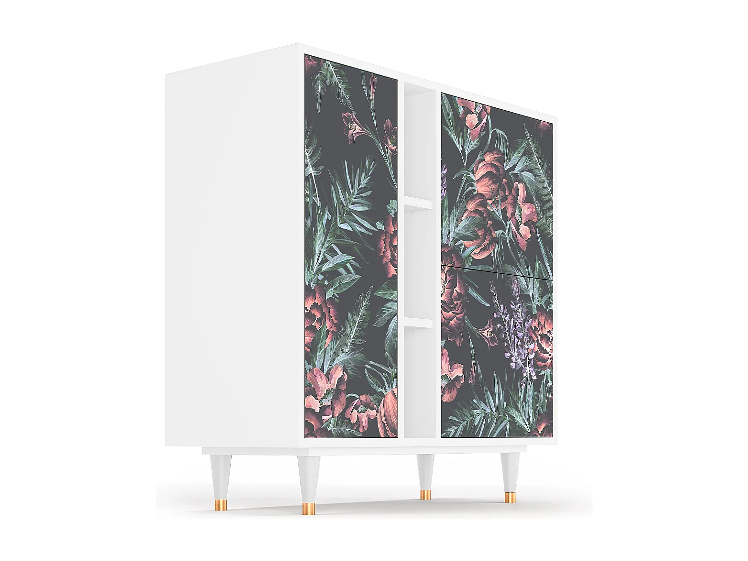 Buffet - 94х96х41 cm - BS5 - Dark Peonies, Blanc