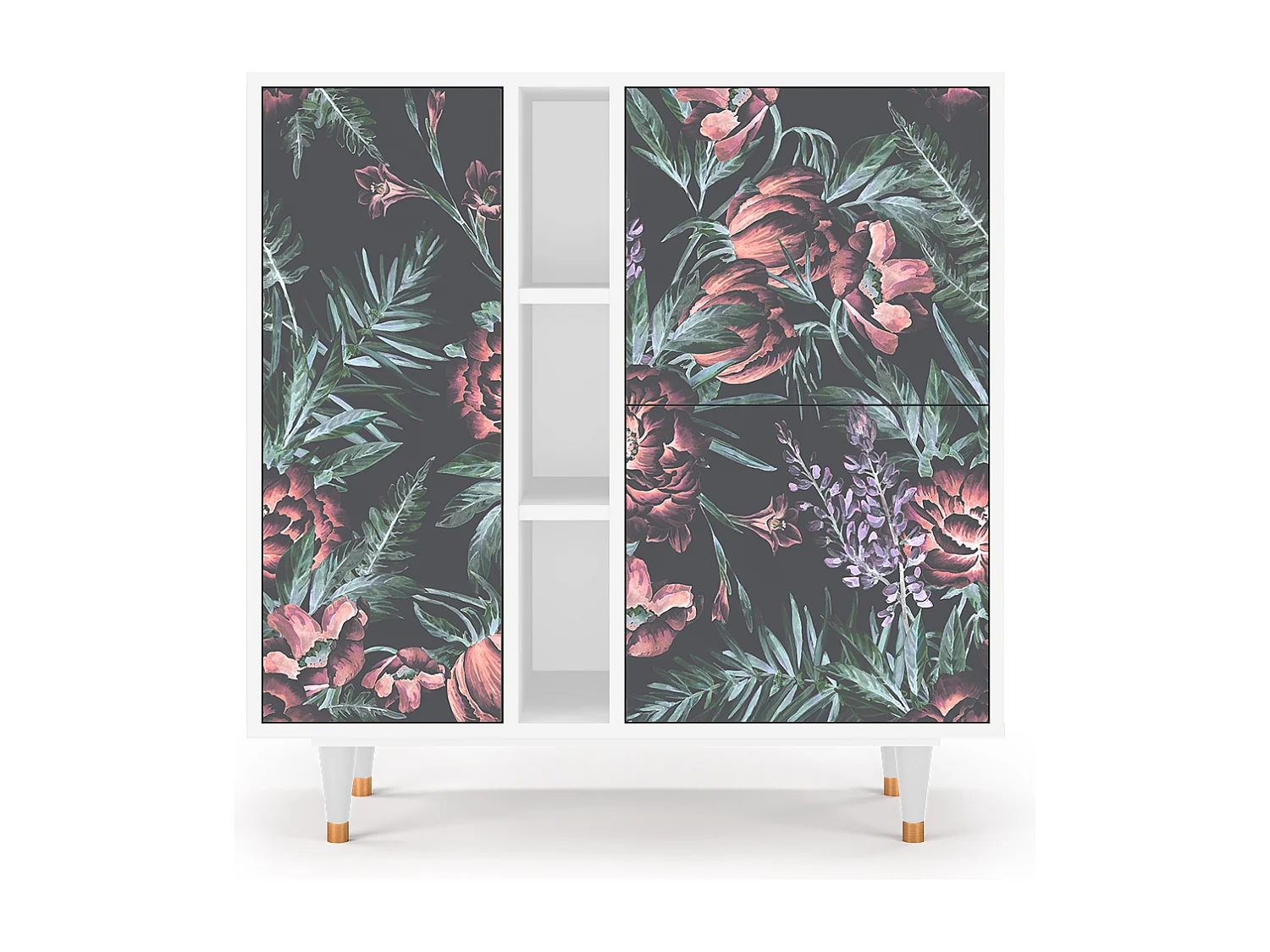 Aparador - 94х96х41 cm - BS5 - Dark Peonies, Branco