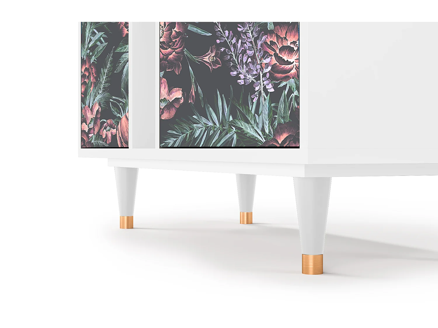 Aparador - 94х96х41 cm - BS5 - Dark Peonies, Branco