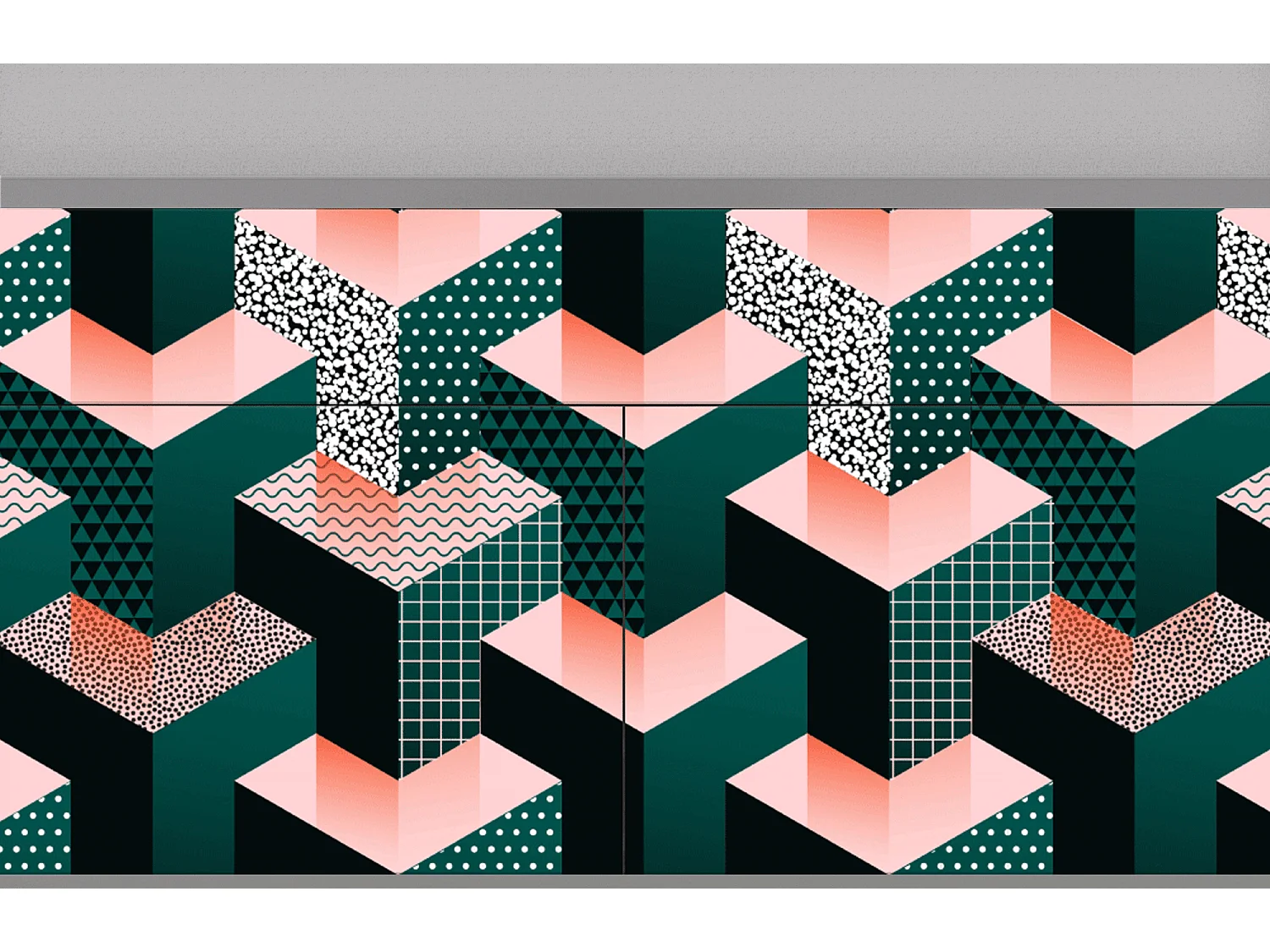 Sideboard - 115x85x48 cm - BS4 - Geometric Madness, Grau