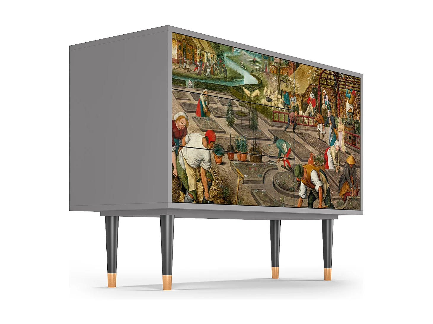 Kredens - 115х84х41 cm - S3 - The Younger - Spring, Szary