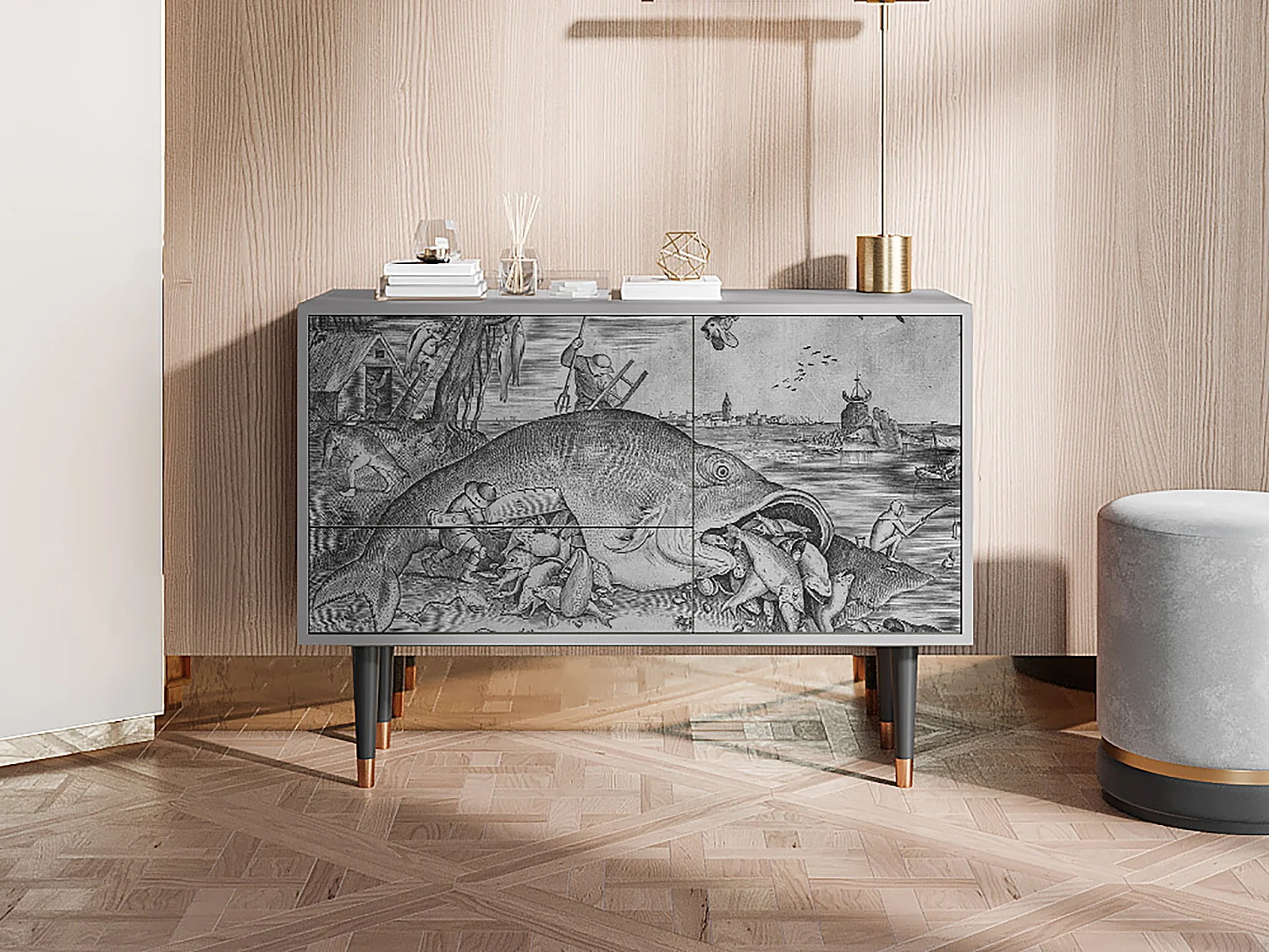 Credenza - 115х84х41 cm - S3 - Big Fish Eat Little, Grigio
