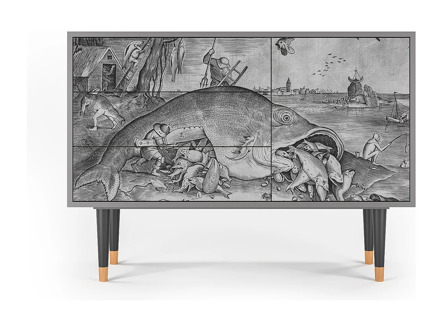 Credenza - 115х84х41 cm - S3 - Big Fish Eat Little, Grigio