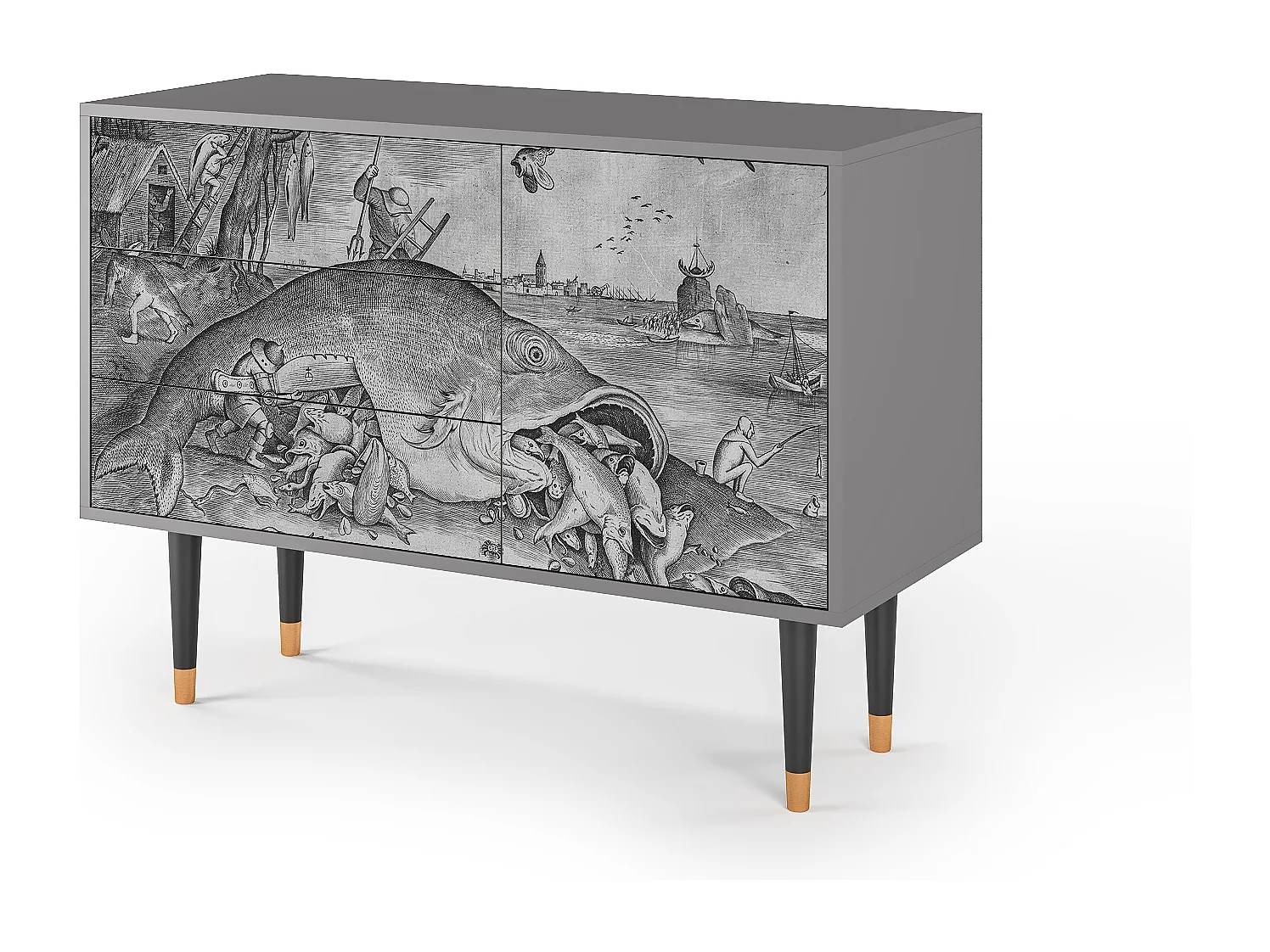 Buffet - 115х84х41 cm - S3 - Big Fish Eat Little, Gris