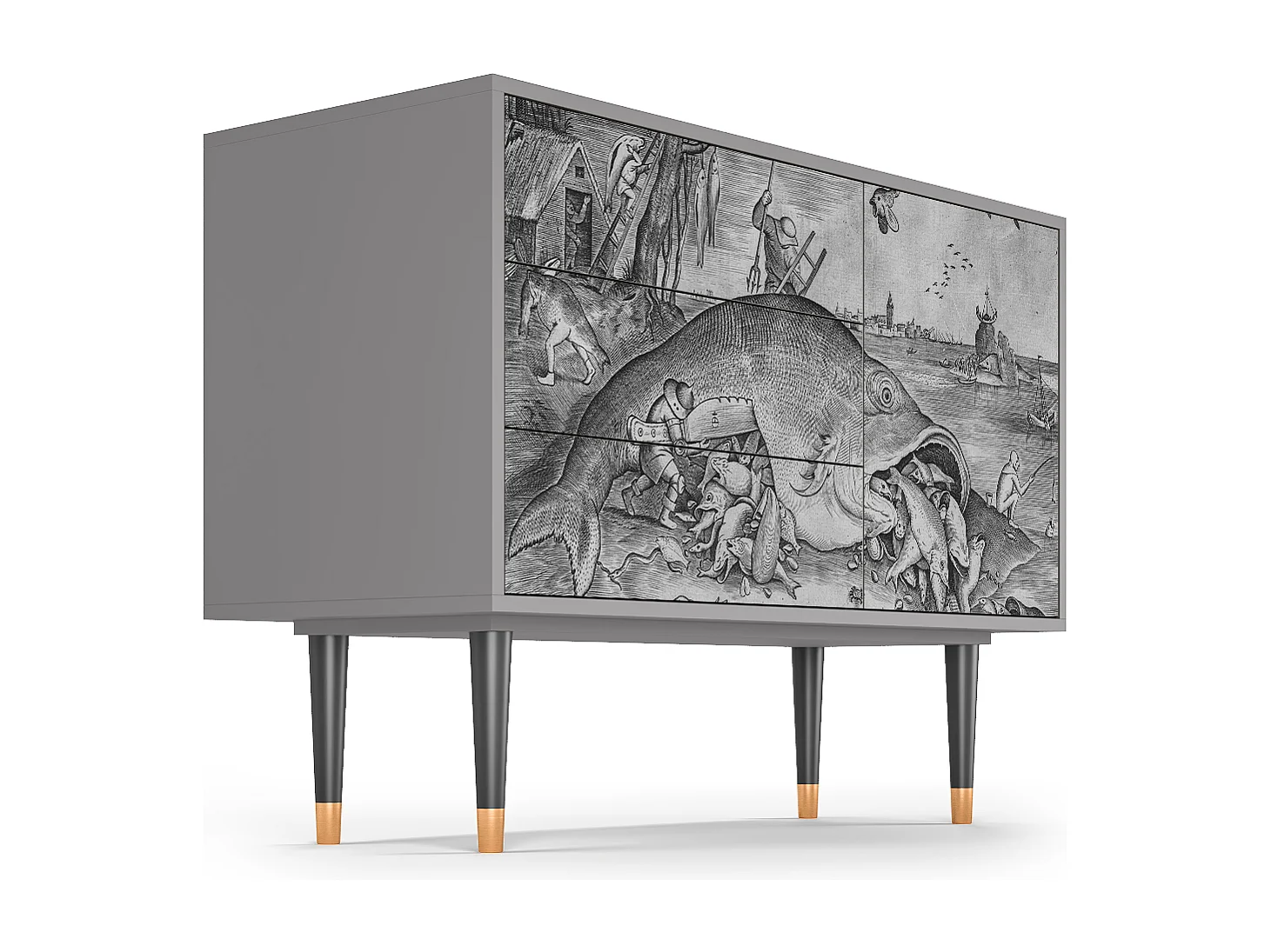 Buffet - 115х84х41 cm - S3 - Big Fish Eat Little, Gris