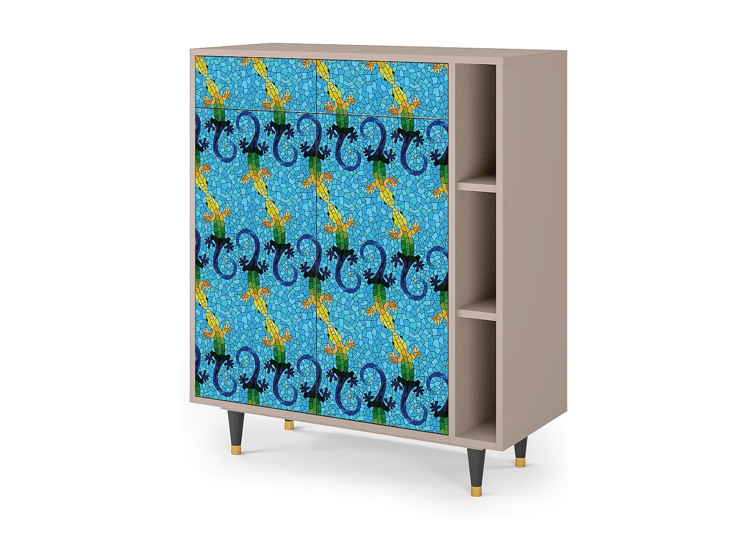 Sideboard - 96х110х41 cm - BS6 - Gaudi's Lizard, Latte