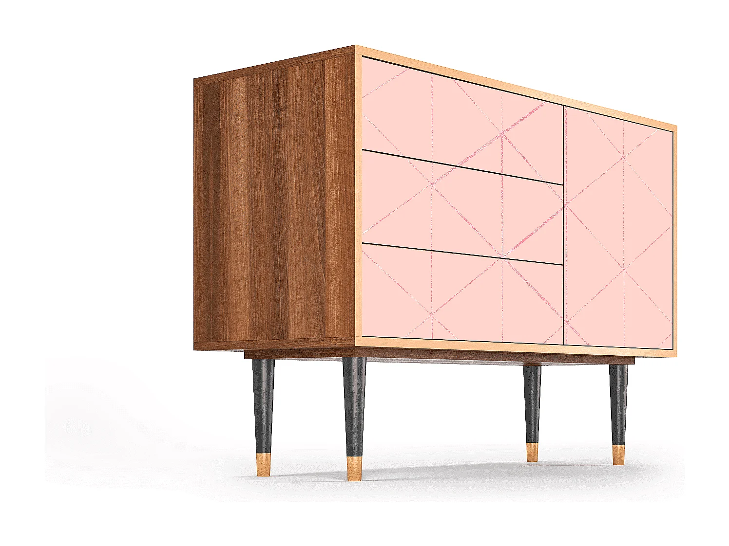 Buffet - 115х84х41 cm - S3 - Rose Quartz, Noyer