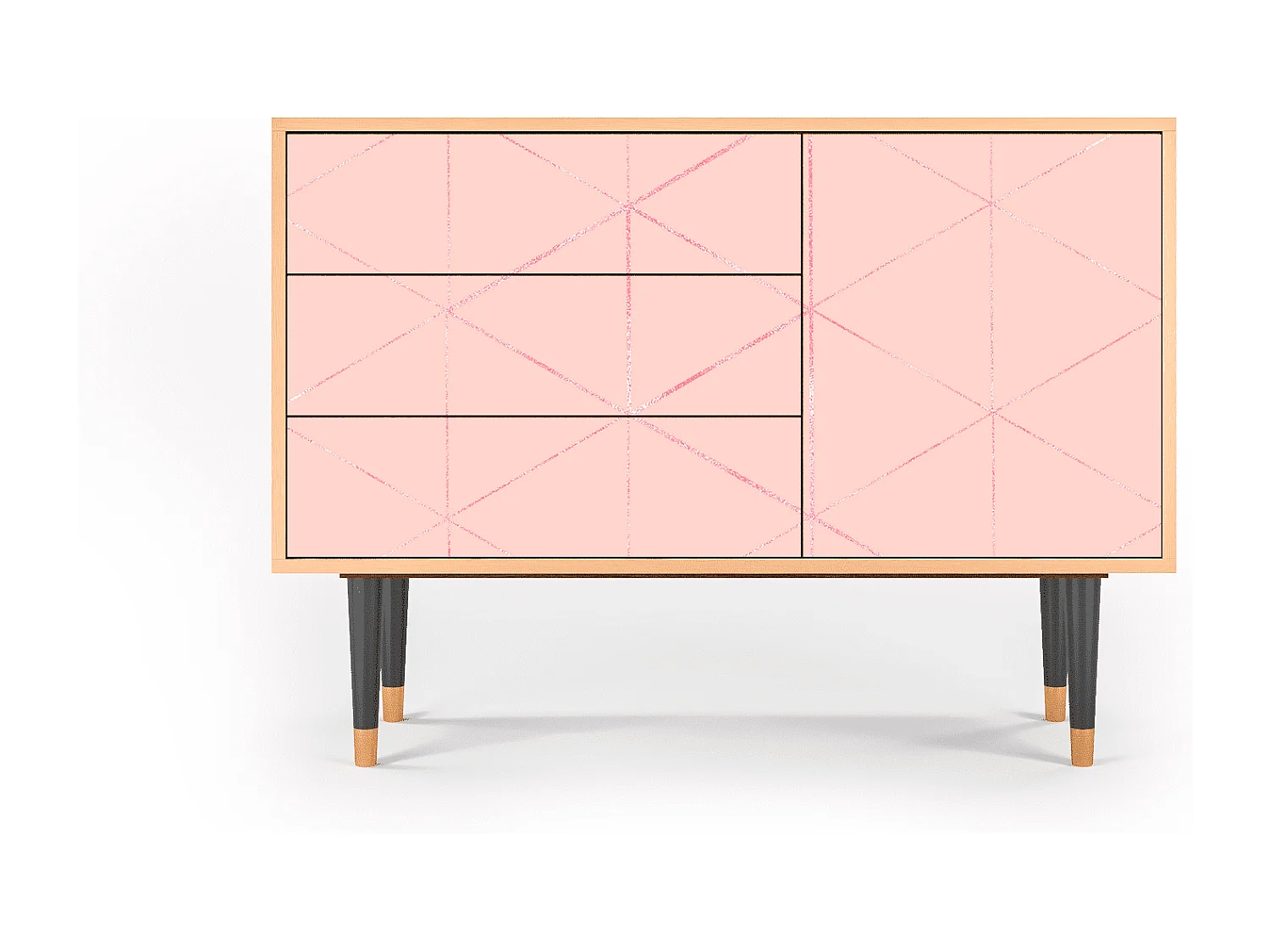 Aparador - 115х84х41 cm - S3 - Rose Quartz, Nogal