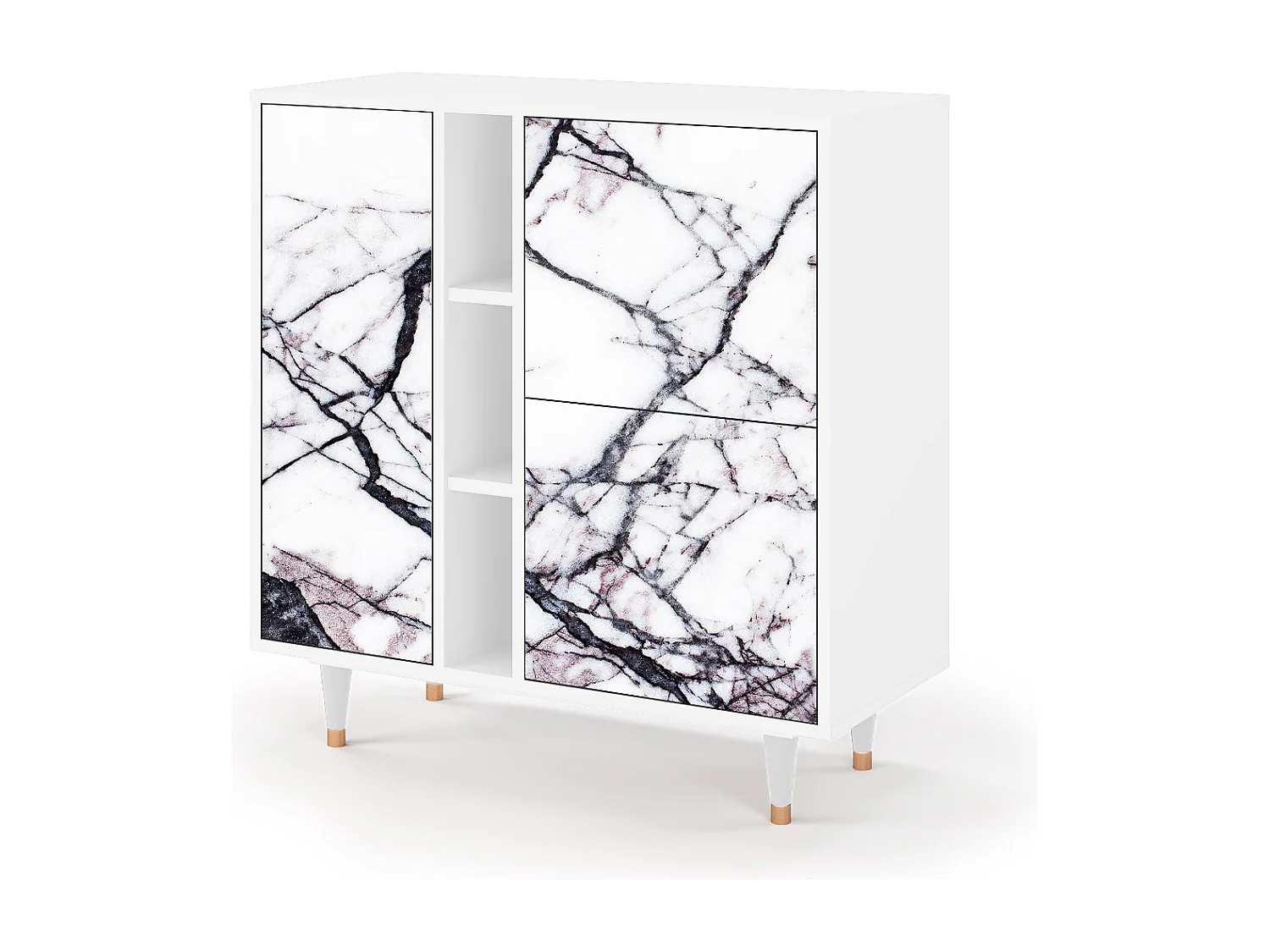 Aparador - 94х96х41 cm - BS5 - Raven Marble, Blanco