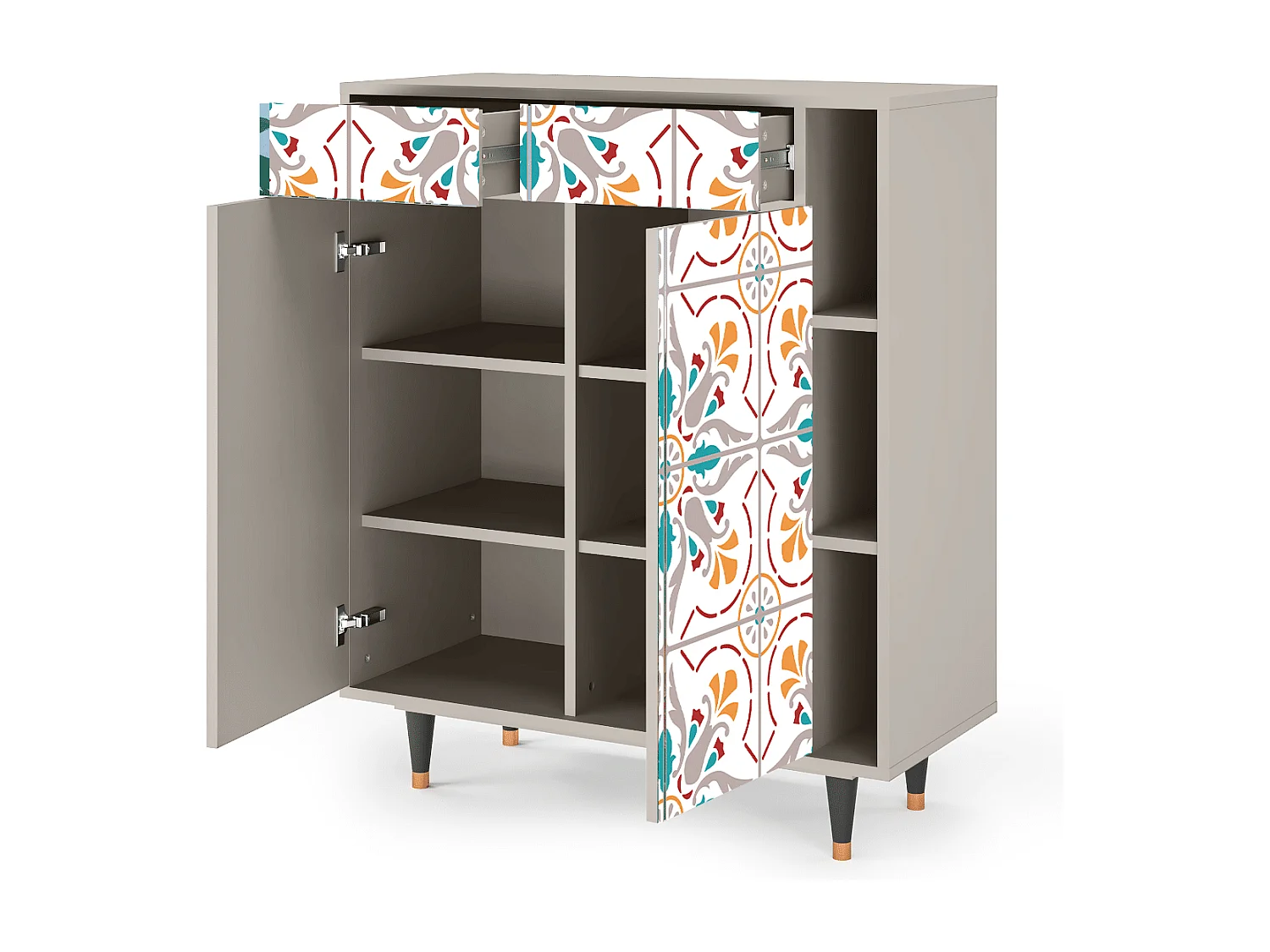 Kredens - 96х110х41 cm - BS6 - Spring Ceramics, Piaskowy