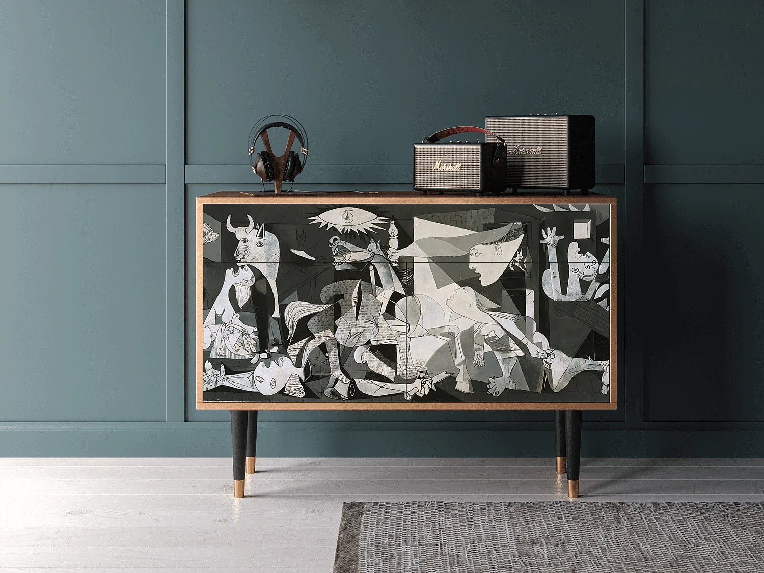 Aparador - 115x85x48 cm - BS4 - Guernica by Picasso, Nogal