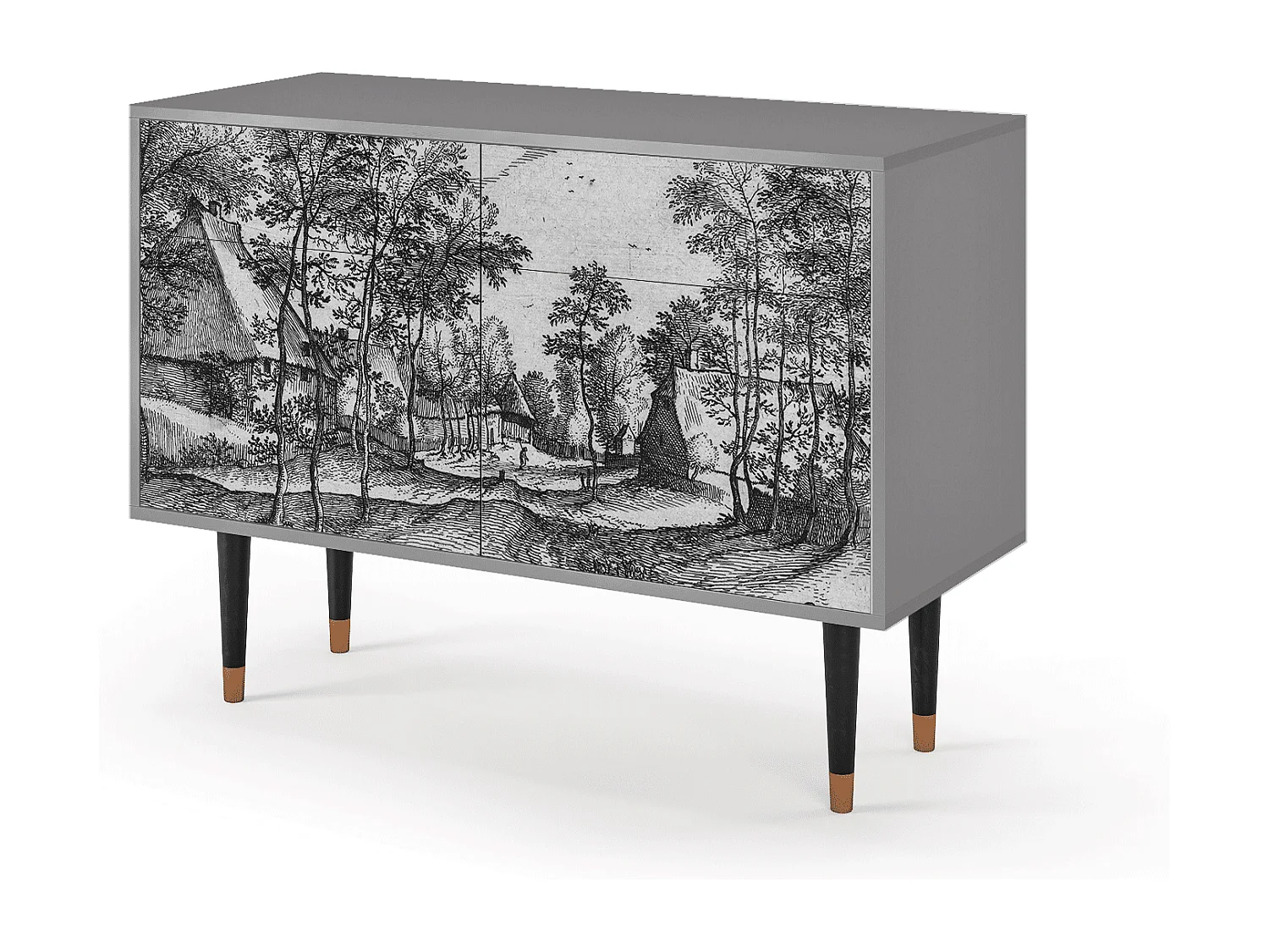 Buffet - 115x85x48 cm - BS4 - Village Road, Gris