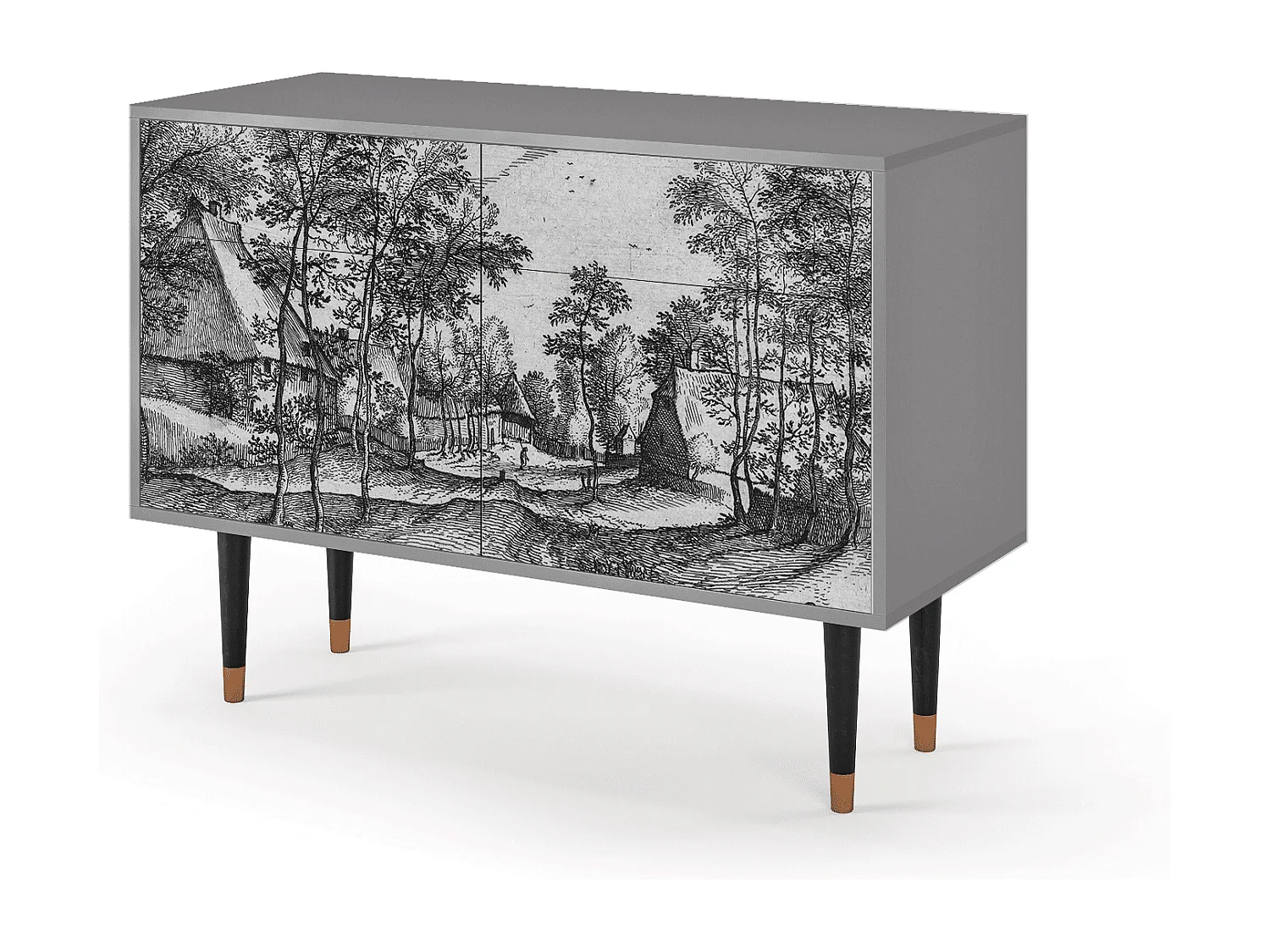 Credenza - 115x85x48 cm - BS4 - Village Road, Grigio