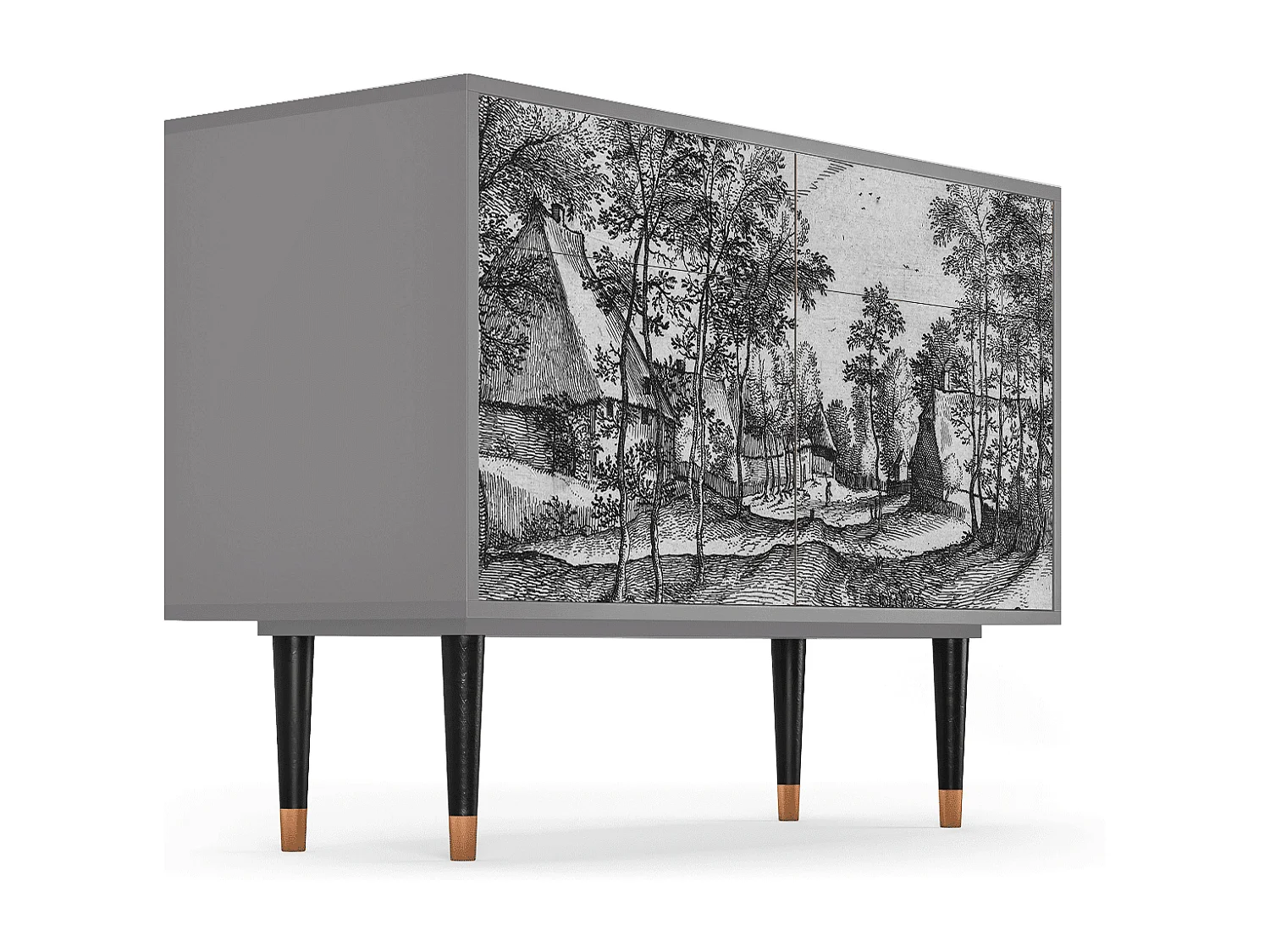 Credenza - 115x85x48 cm - BS4 - Village Road, Grigio