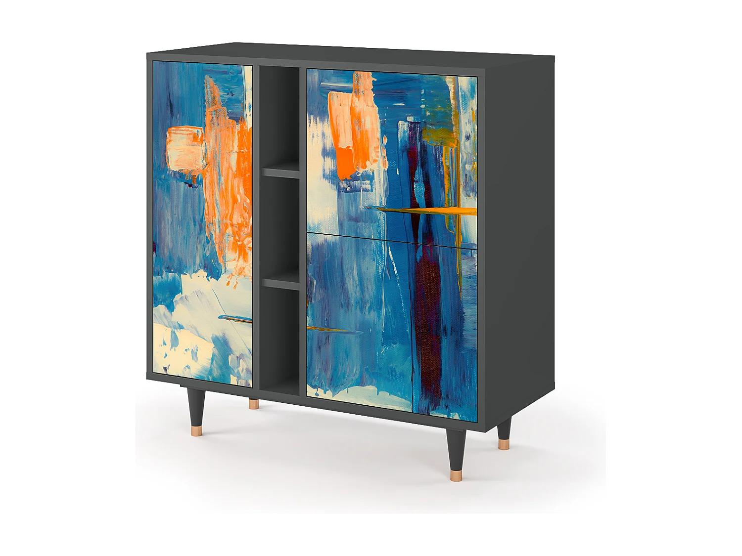 Dressoir - 94х96х41 cm - BS5 - Abstract Expressionism, Antraciet