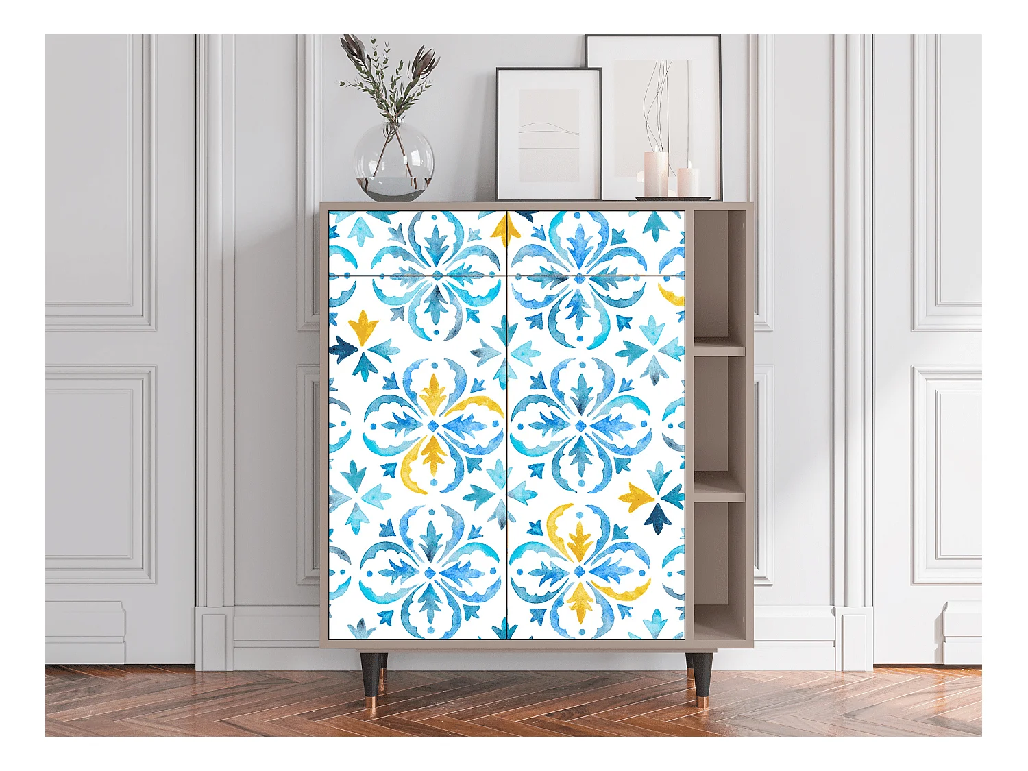 Kredens - 96х110х41 cm - BS6 - Lisbon Flover, Latte