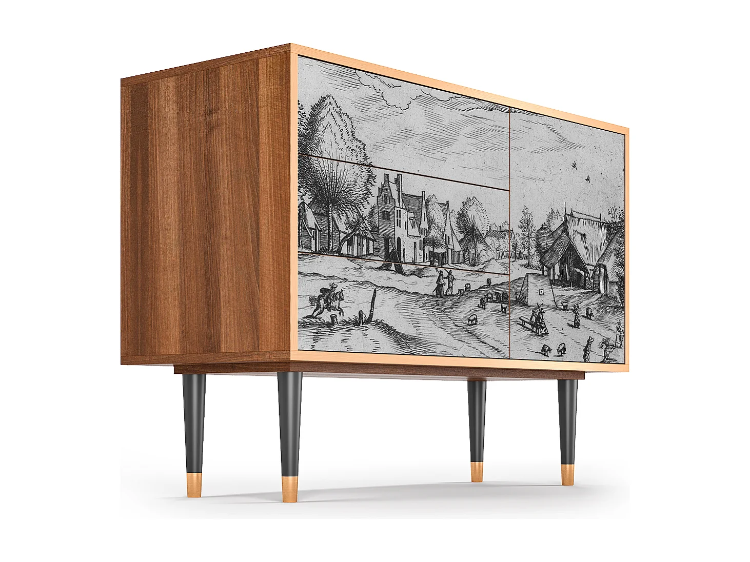 Kredens - 115х84х41 cm - S3 - Country Village, Orzech