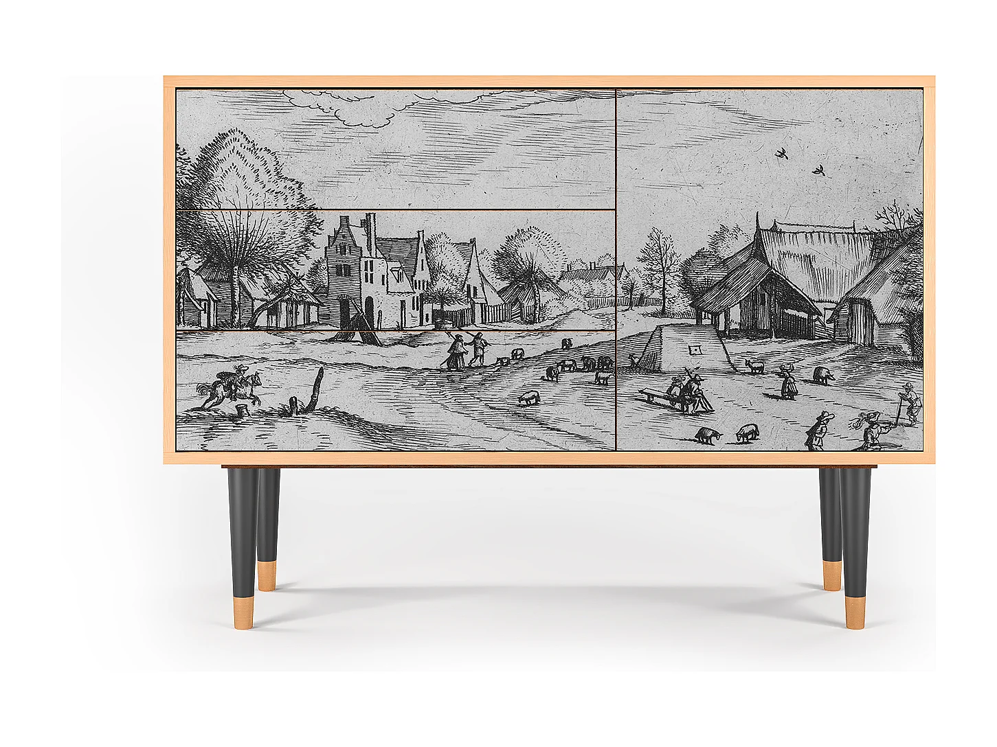 Kredens - 115х84х41 cm - S3 - Country Village, Orzech