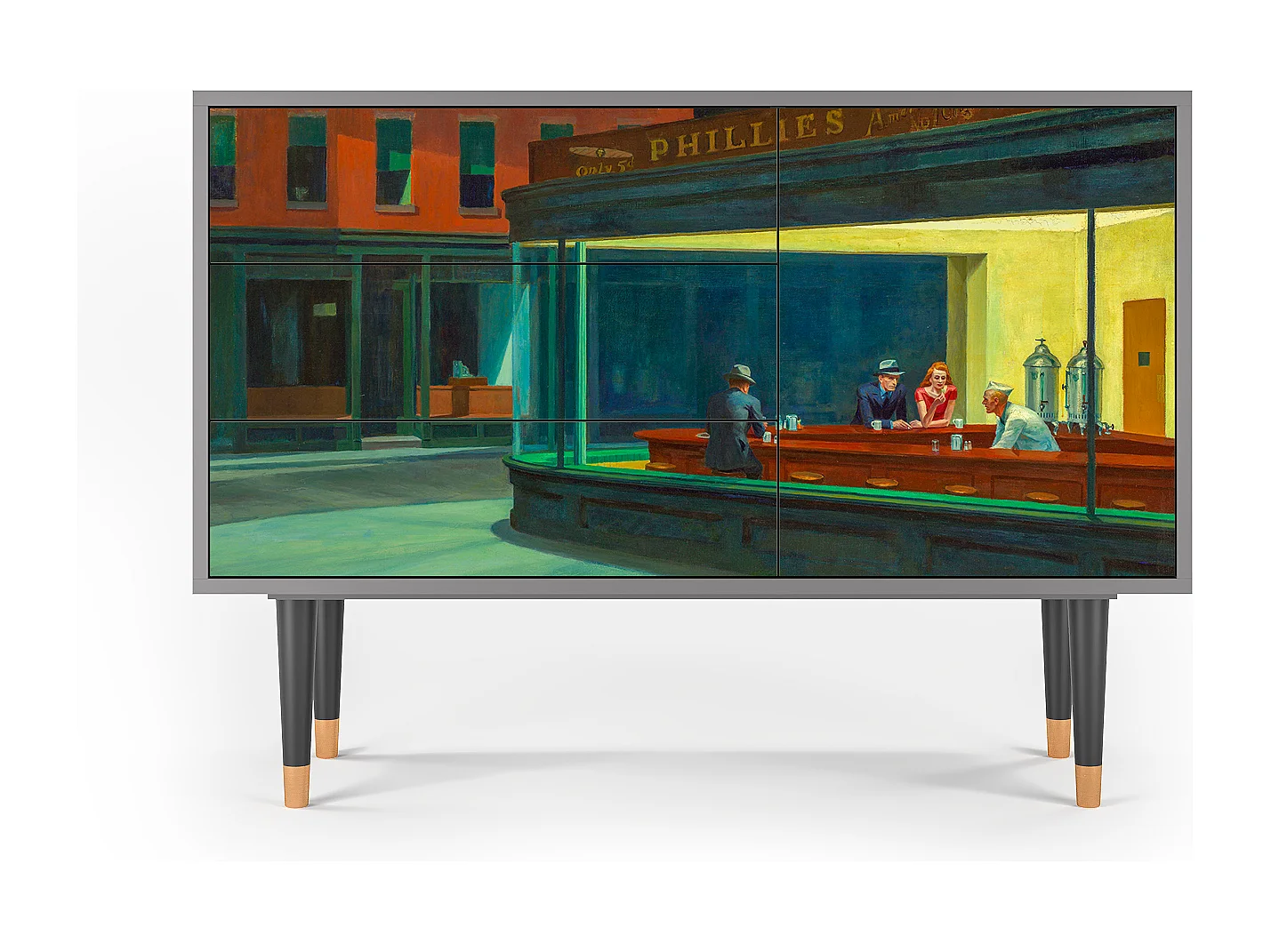 Buffet - 115х84х41 cm - S3 - Nighthawks by Hopper, Gris