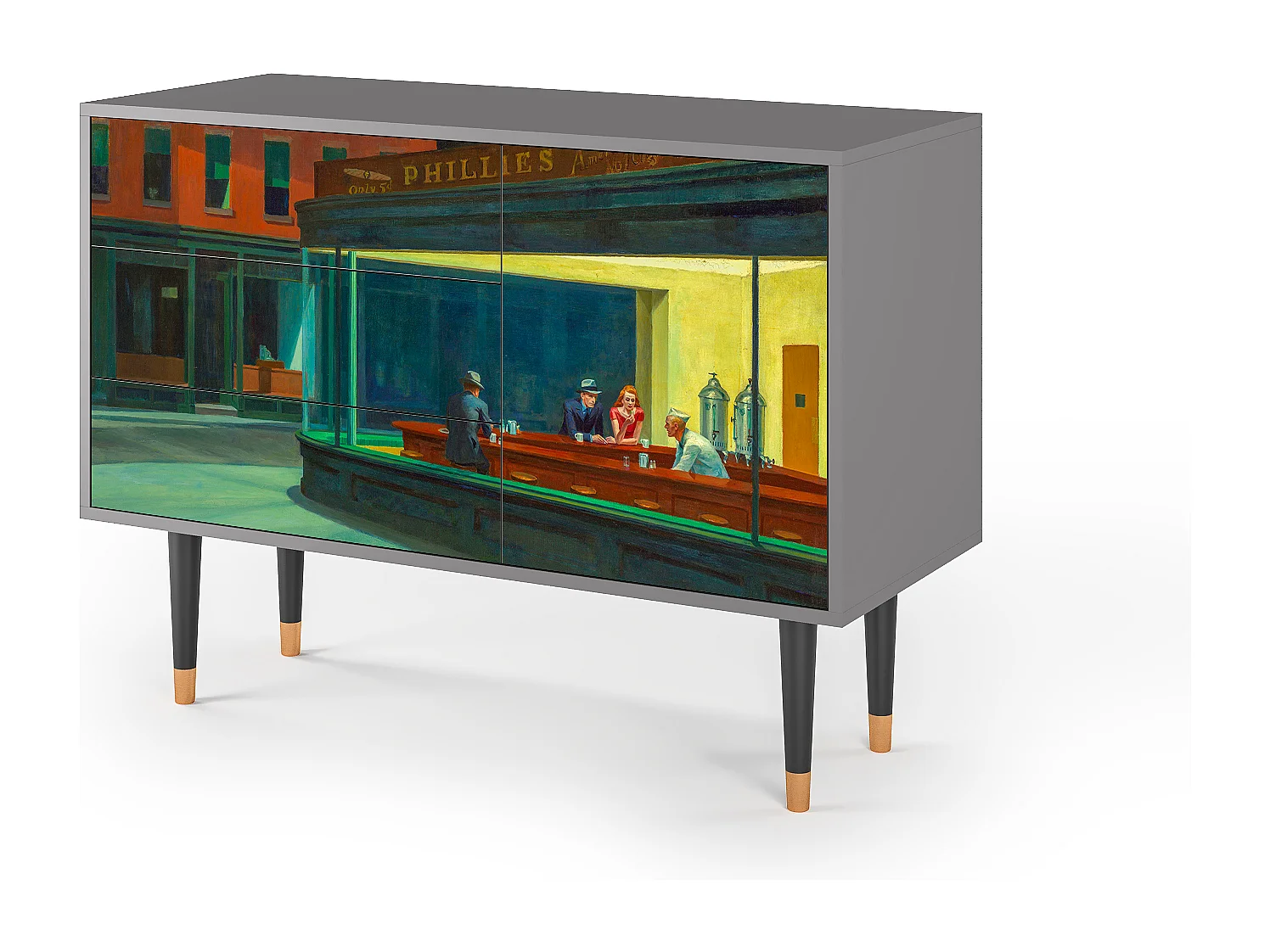 Buffet - 115х84х41 cm - S3 - Nighthawks by Hopper, Gris