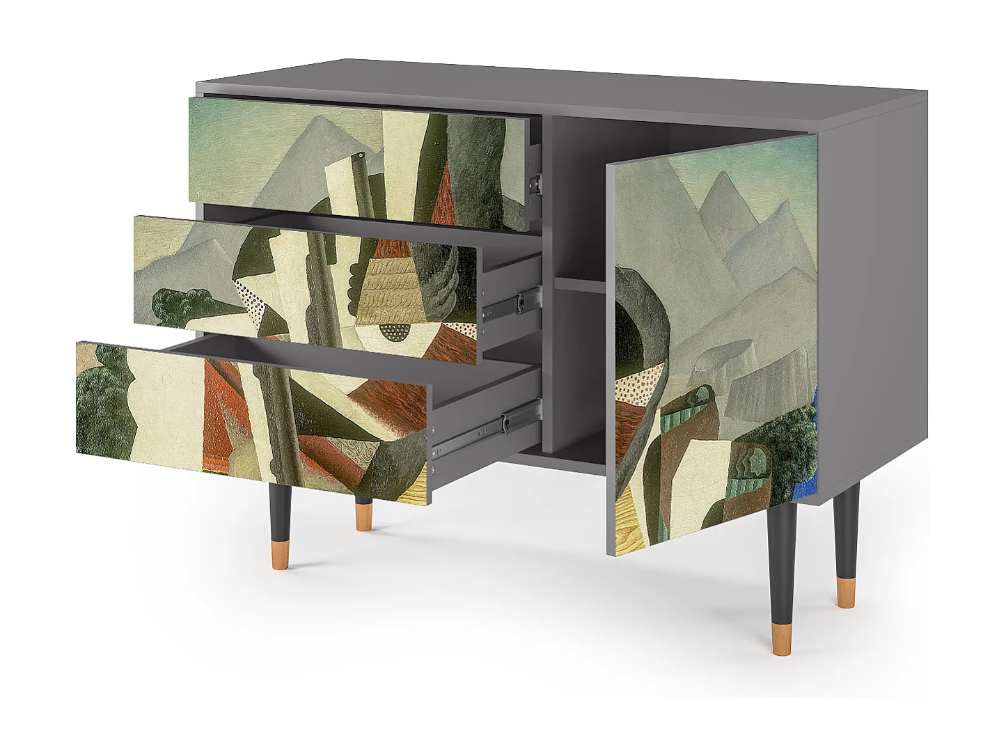 Buffet - 115х84х41 cm - S3 - Nighthawks by Hopper, Gris