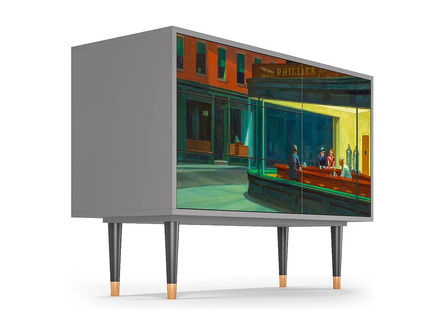 Buffet - 115х84х41 cm - S3 - Nighthawks by Hopper, Gris