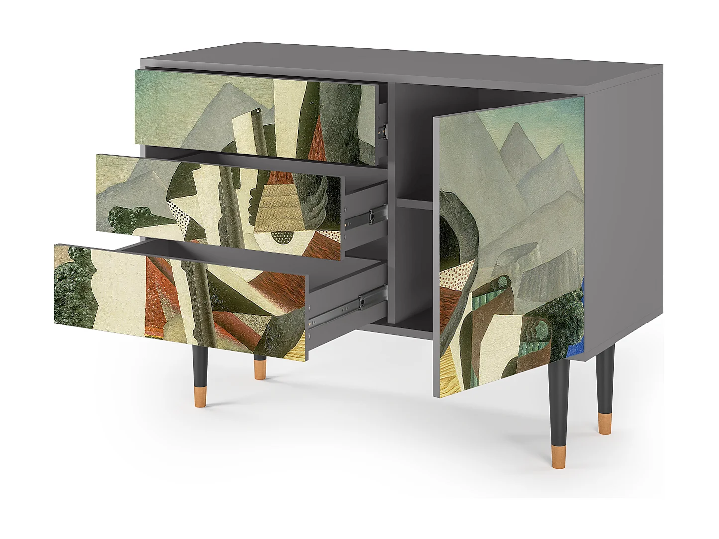 Buffet - 115х84х41 cm - S3 - Nighthawks by Hopper, Gris