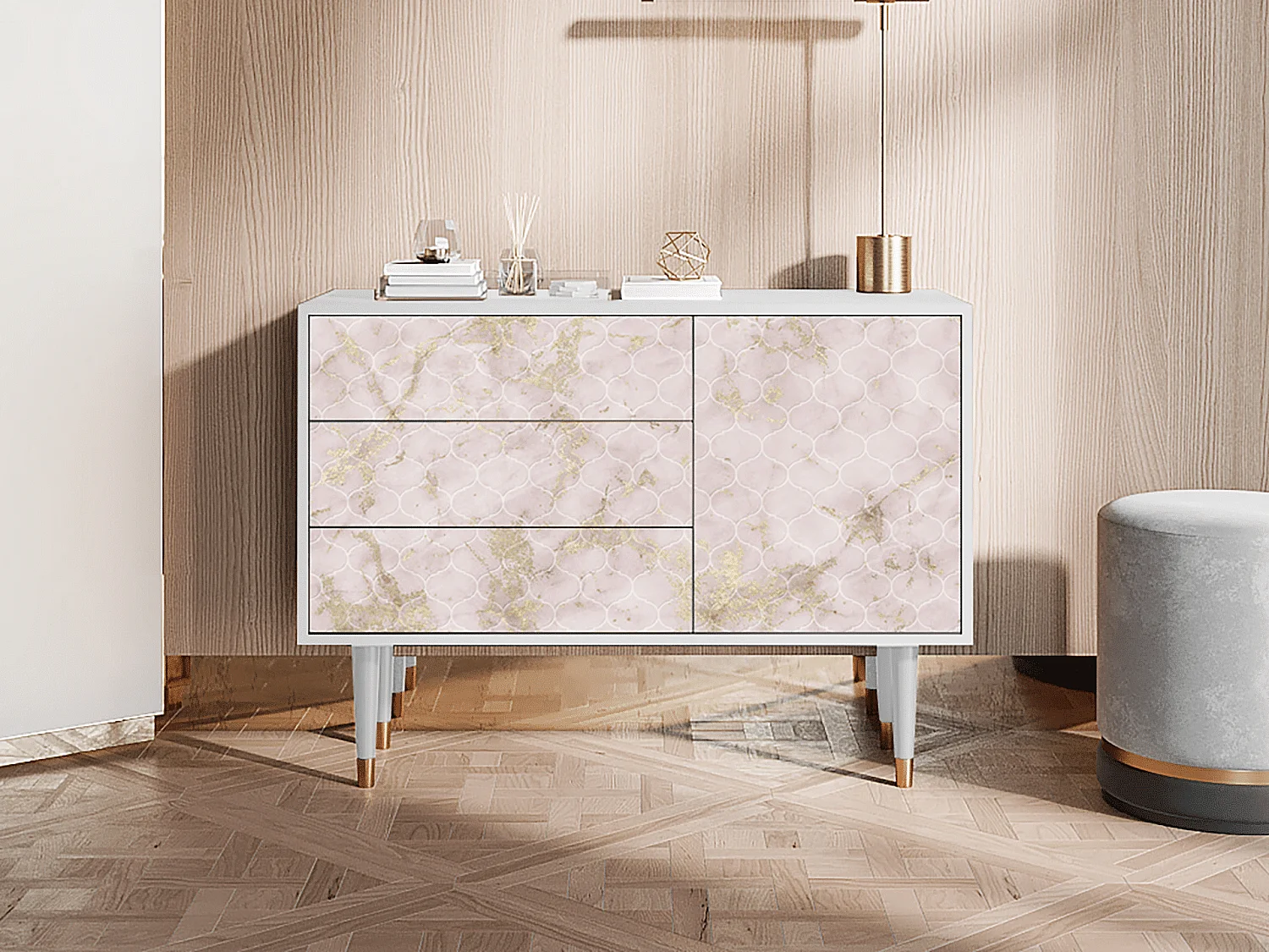 Buffet - 115х84х41 cm - S3 - Dirty Roses, Blanc