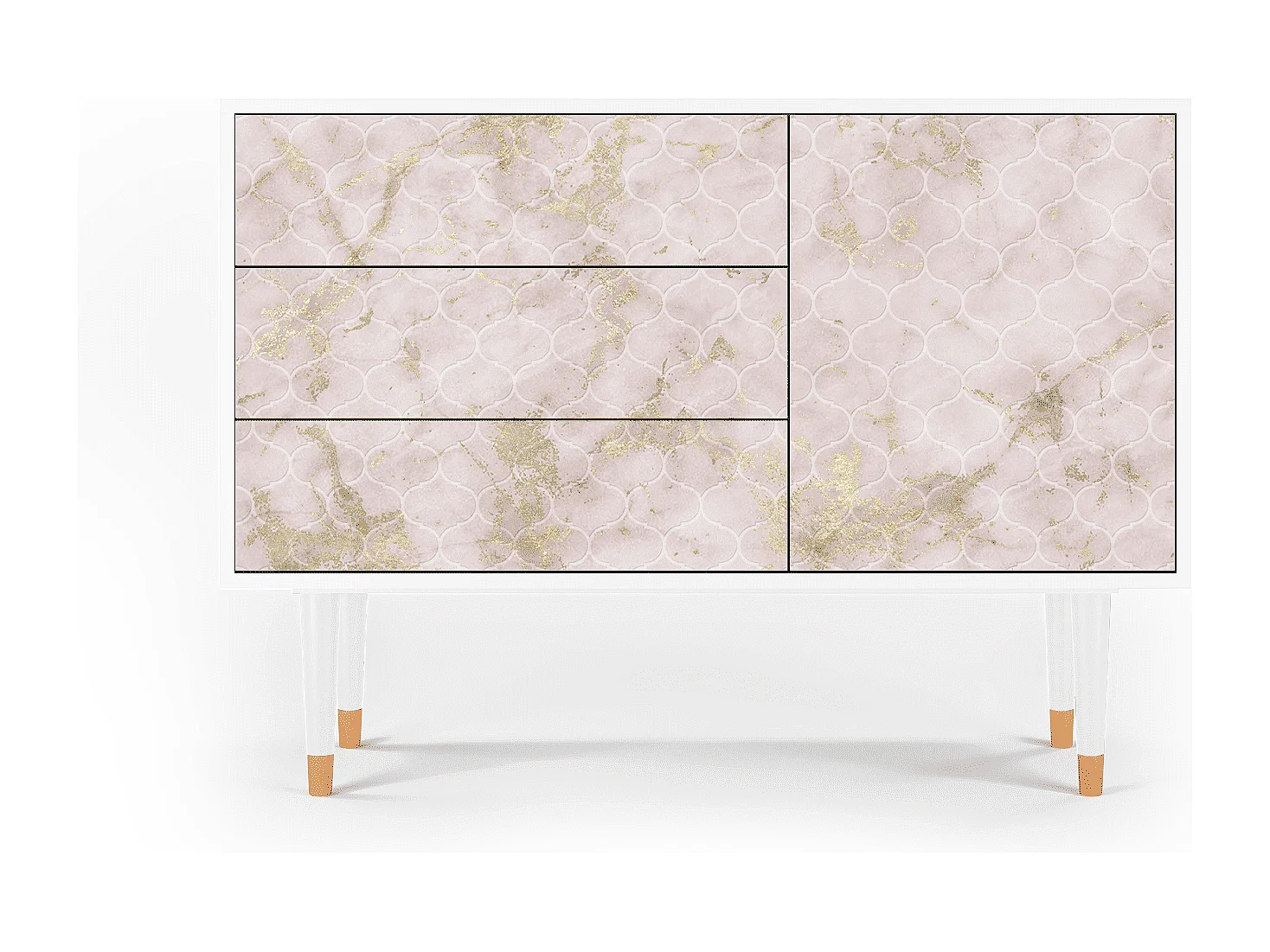 Credenza - 115х84х41 cm - S3 - Dirty Roses, Bianco