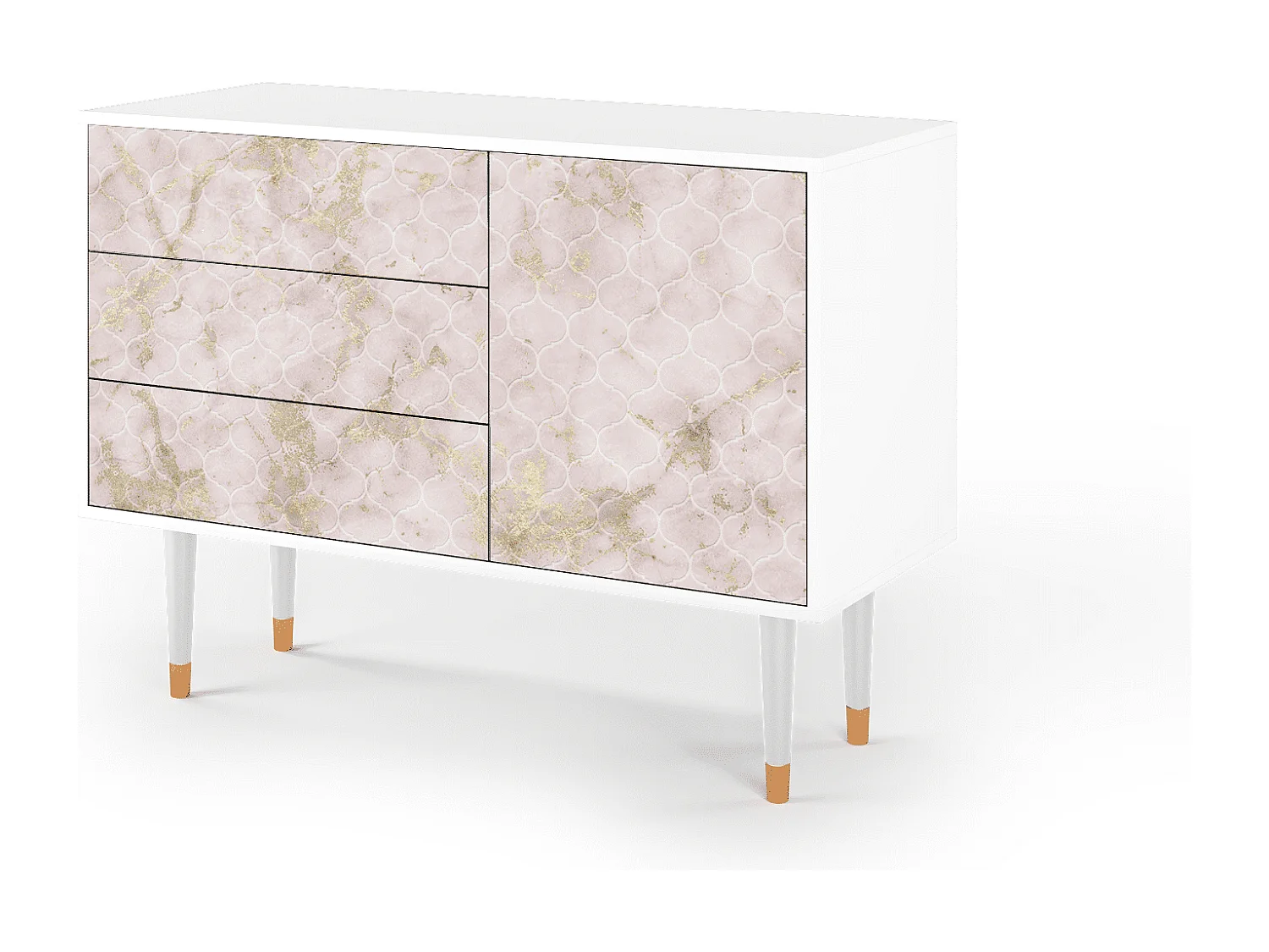 Credenza - 115х84х41 cm - S3 - Dirty Roses, Bianco