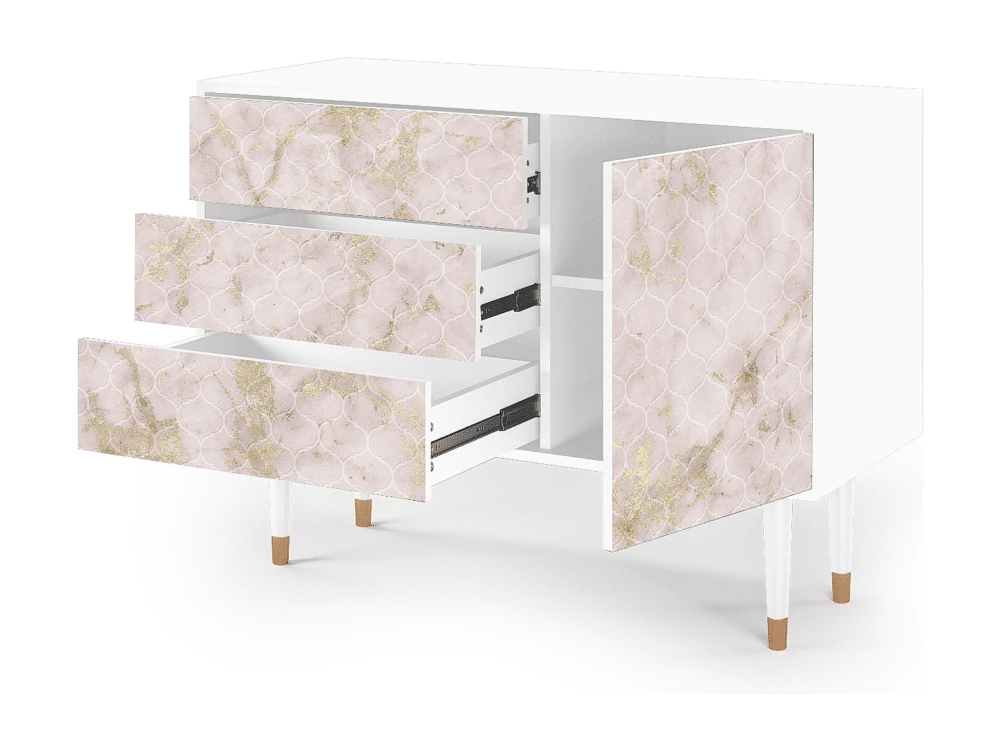Credenza - 115х84х41 cm - S3 - Dirty Roses, Bianco