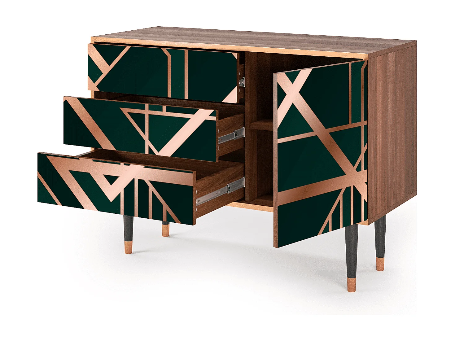 Credenza - 115х84х41 cm - S3 - Emerald Gatsby, Noce